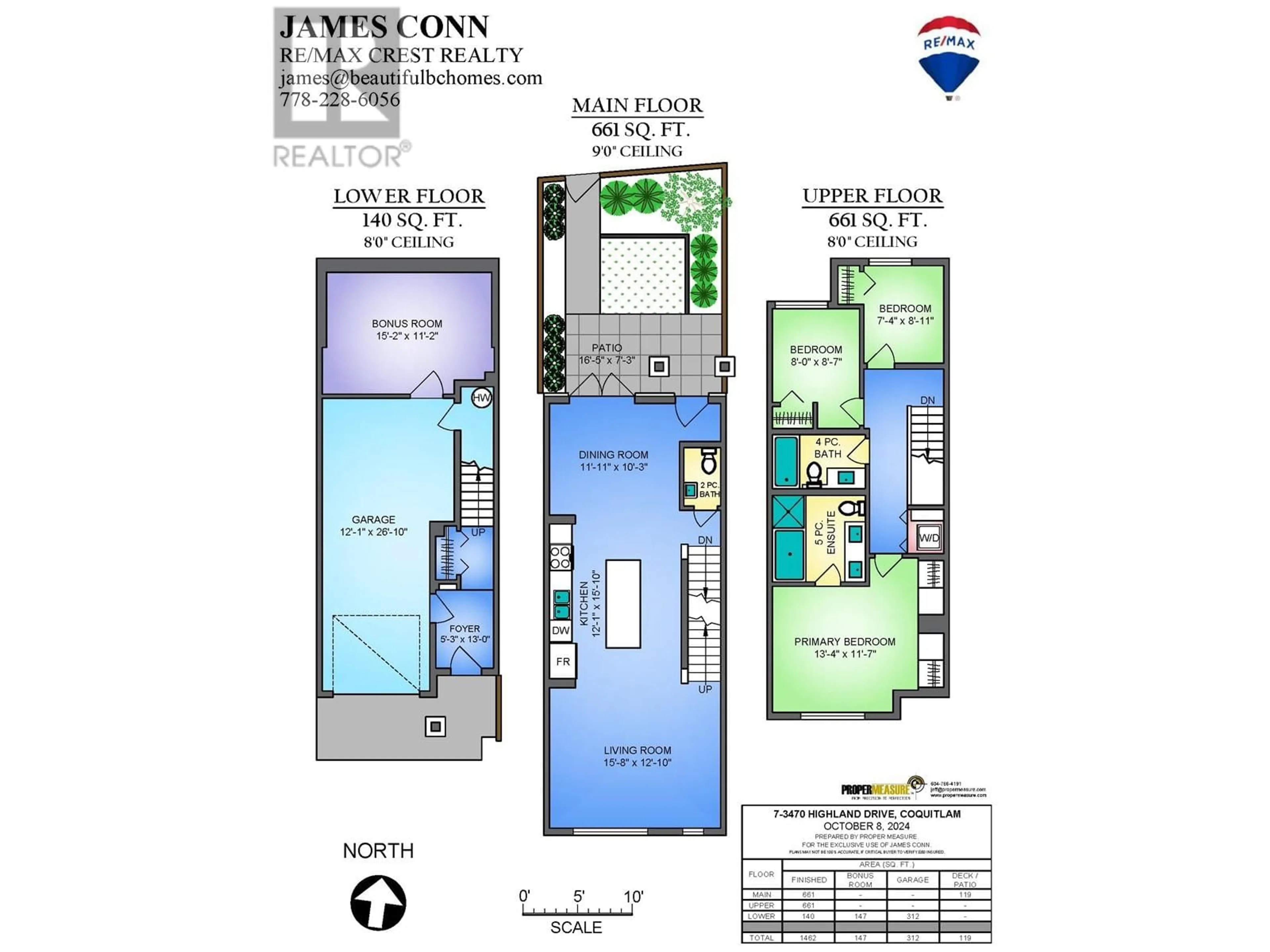 Floor plan for 7 3470 HIGHLAND DRIVE, Coquitlam British Columbia V3E0M1