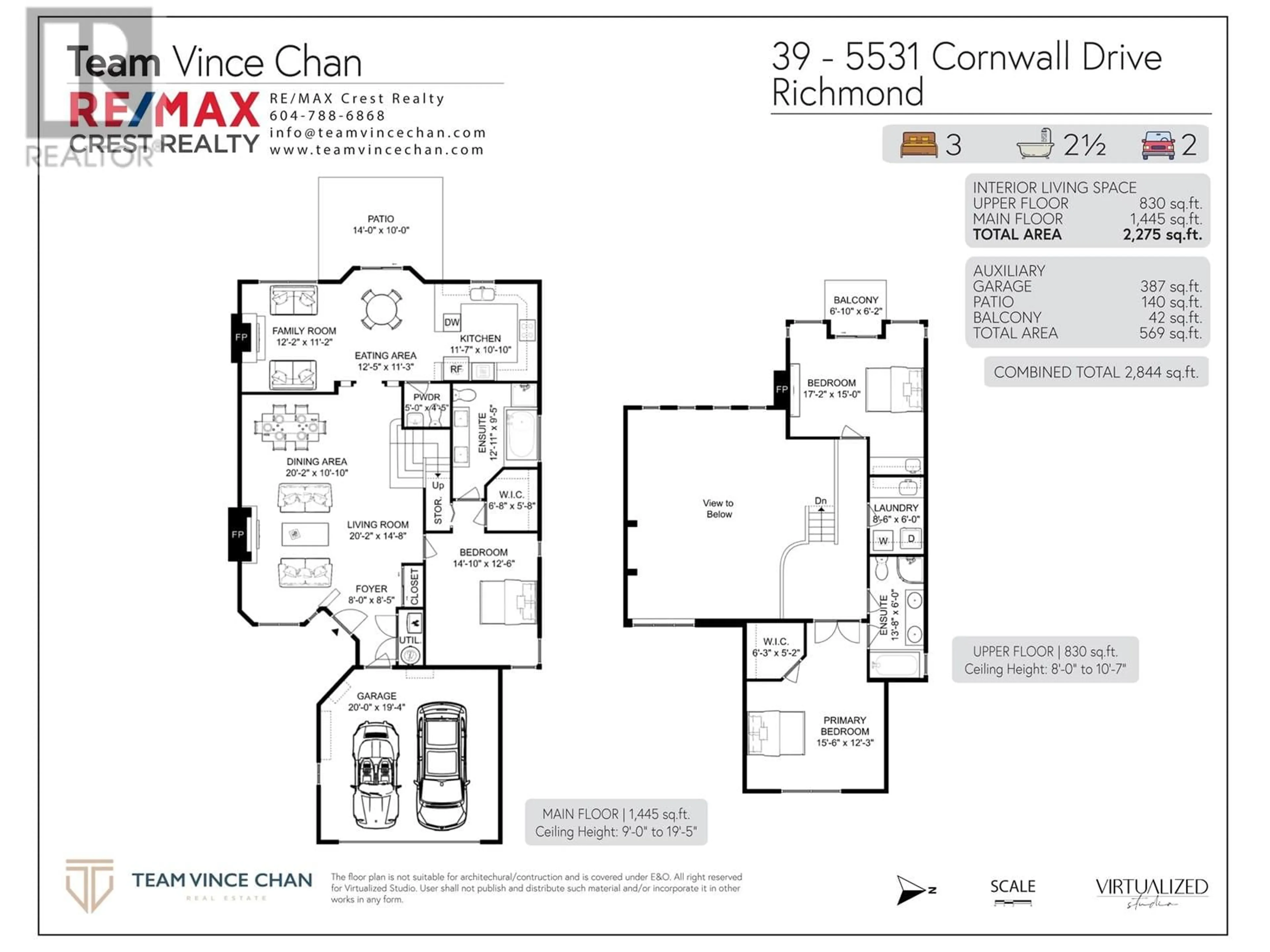 Floor plan for 39 5531 CORNWALL DRIVE, Richmond British Columbia V7C5N7