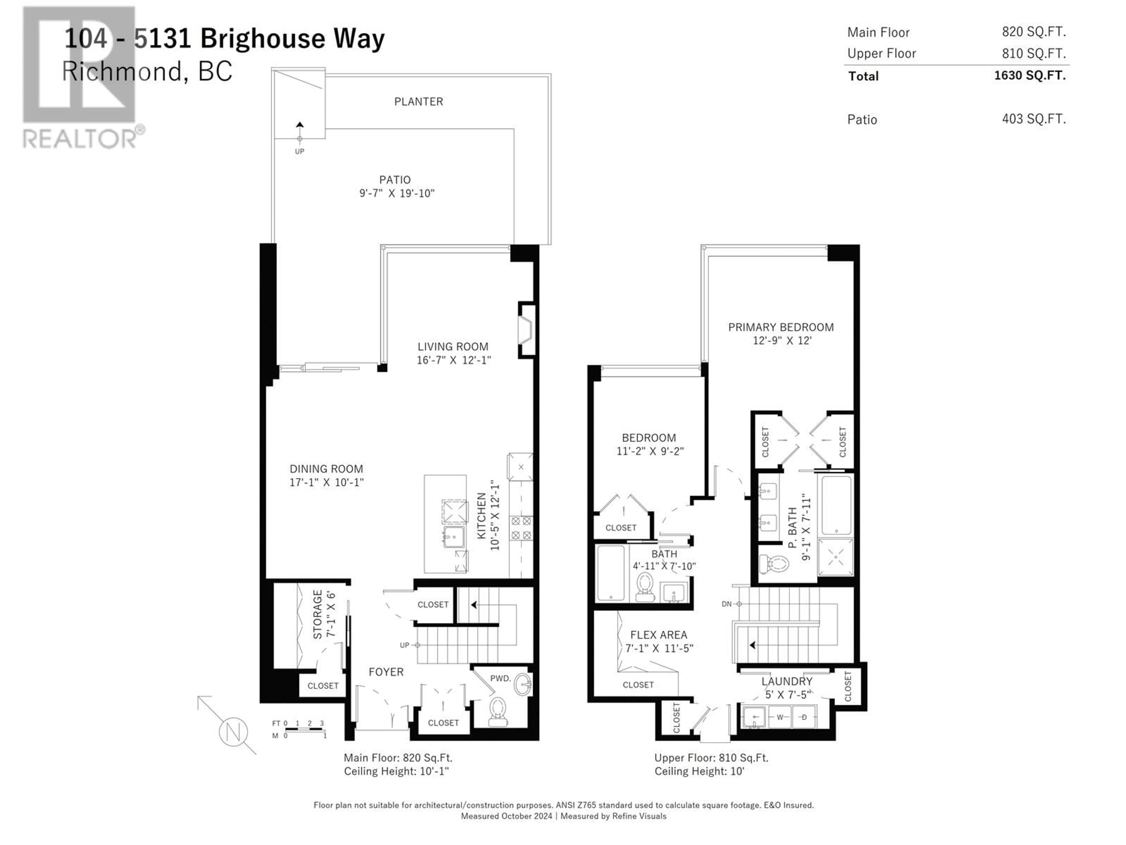 Floor plan for 104 5131 BRIGHOUSE WAY, Richmond British Columbia V7C0A6