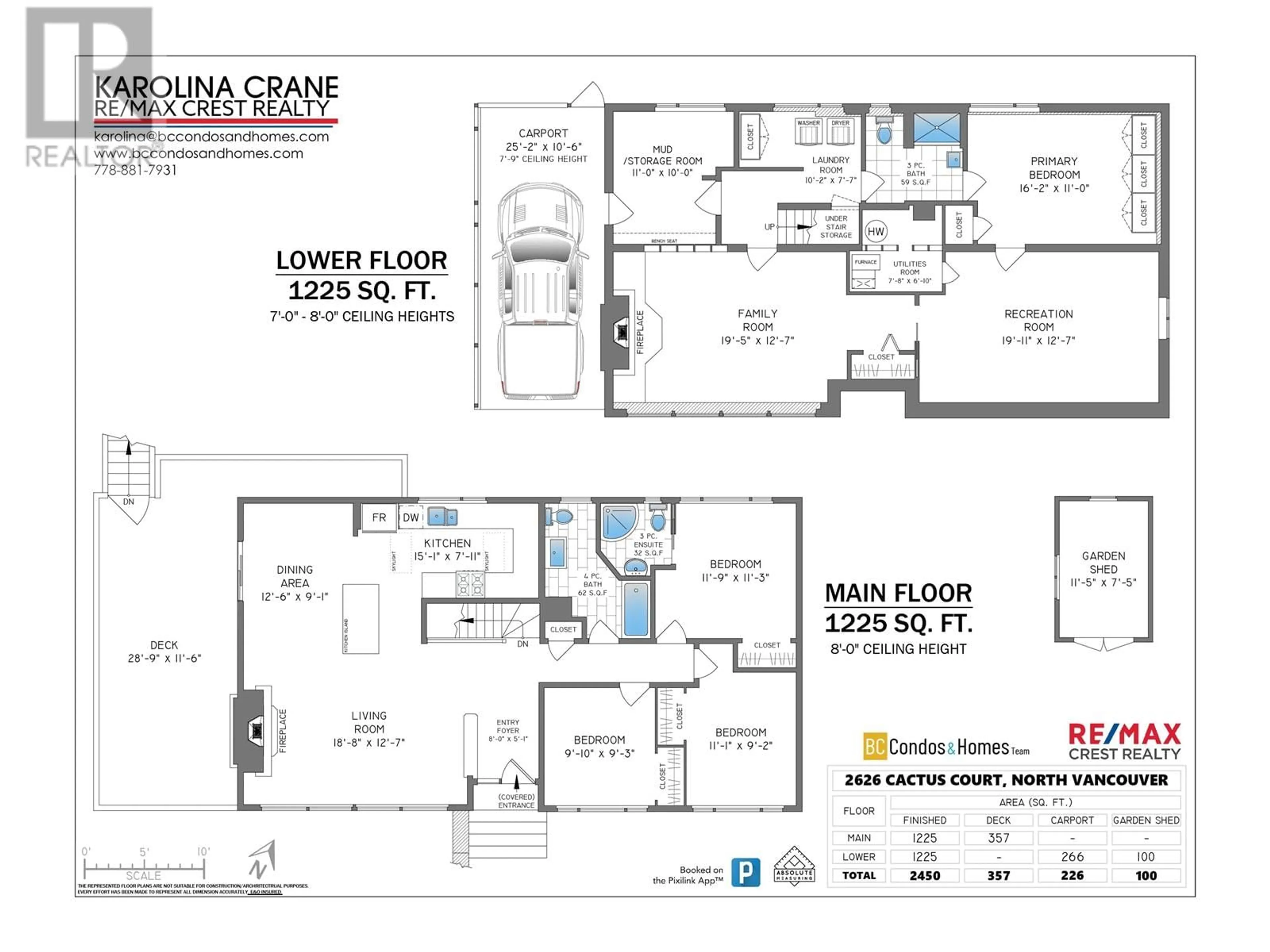 Floor plan for 2626 CACTUS COURT, North Vancouver British Columbia V7H1R5