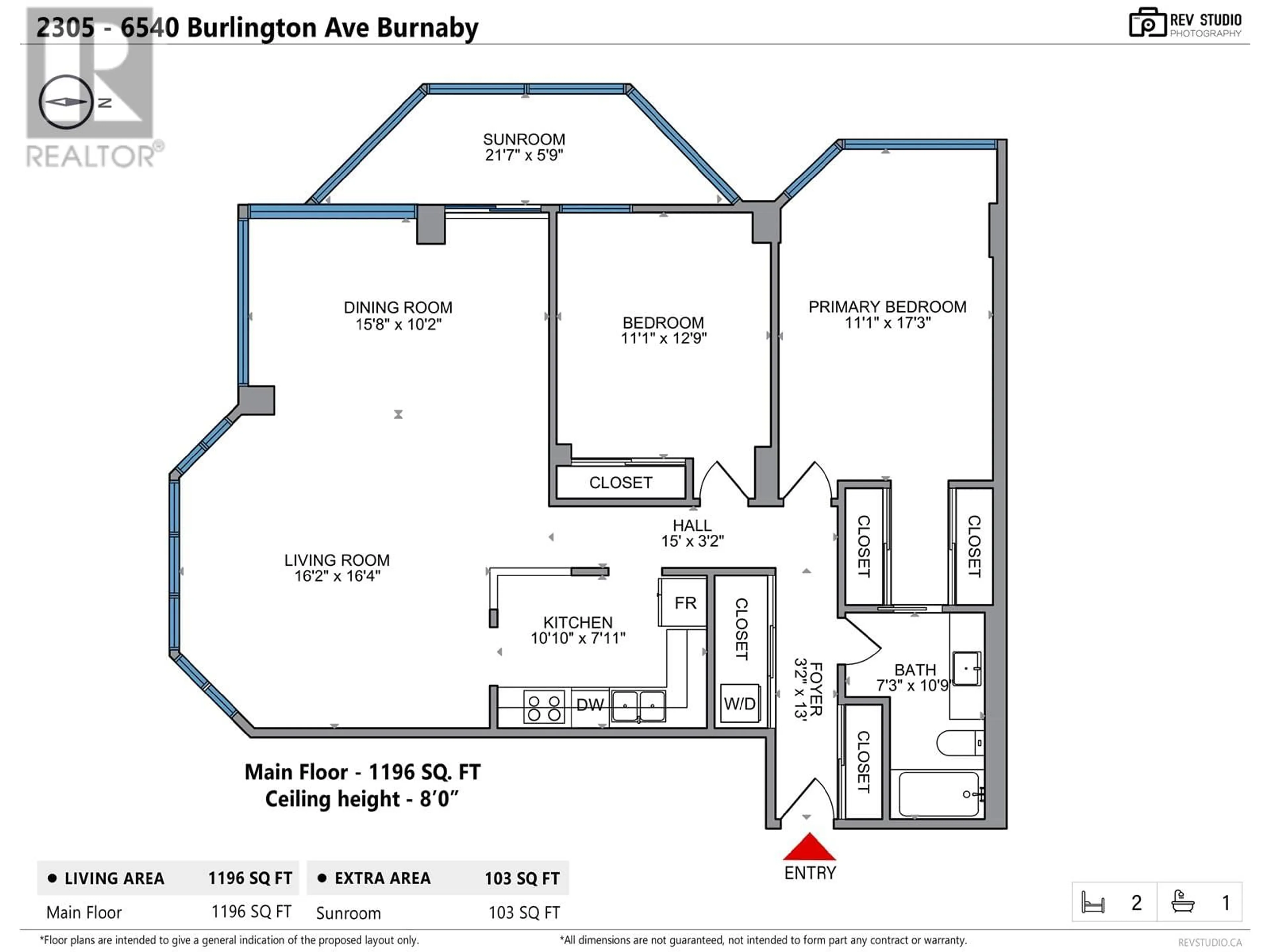 Floor plan for 2305 - 6540 BURLINGTON AVENUE, Burnaby British Columbia V5H4G3