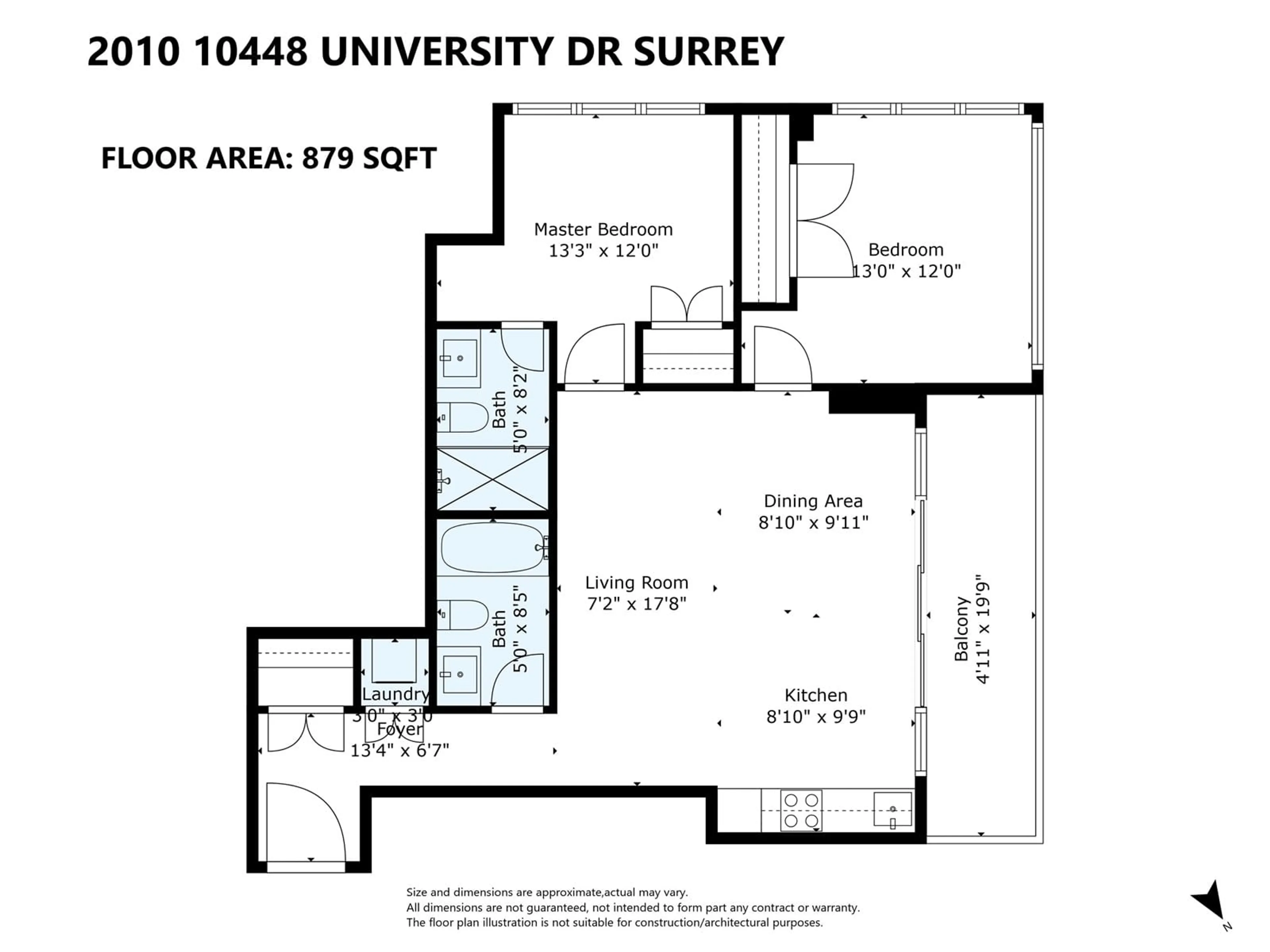 Floor plan for 2010 10448 UNIVERSITY DRIVE, Surrey British Columbia V3T0S7