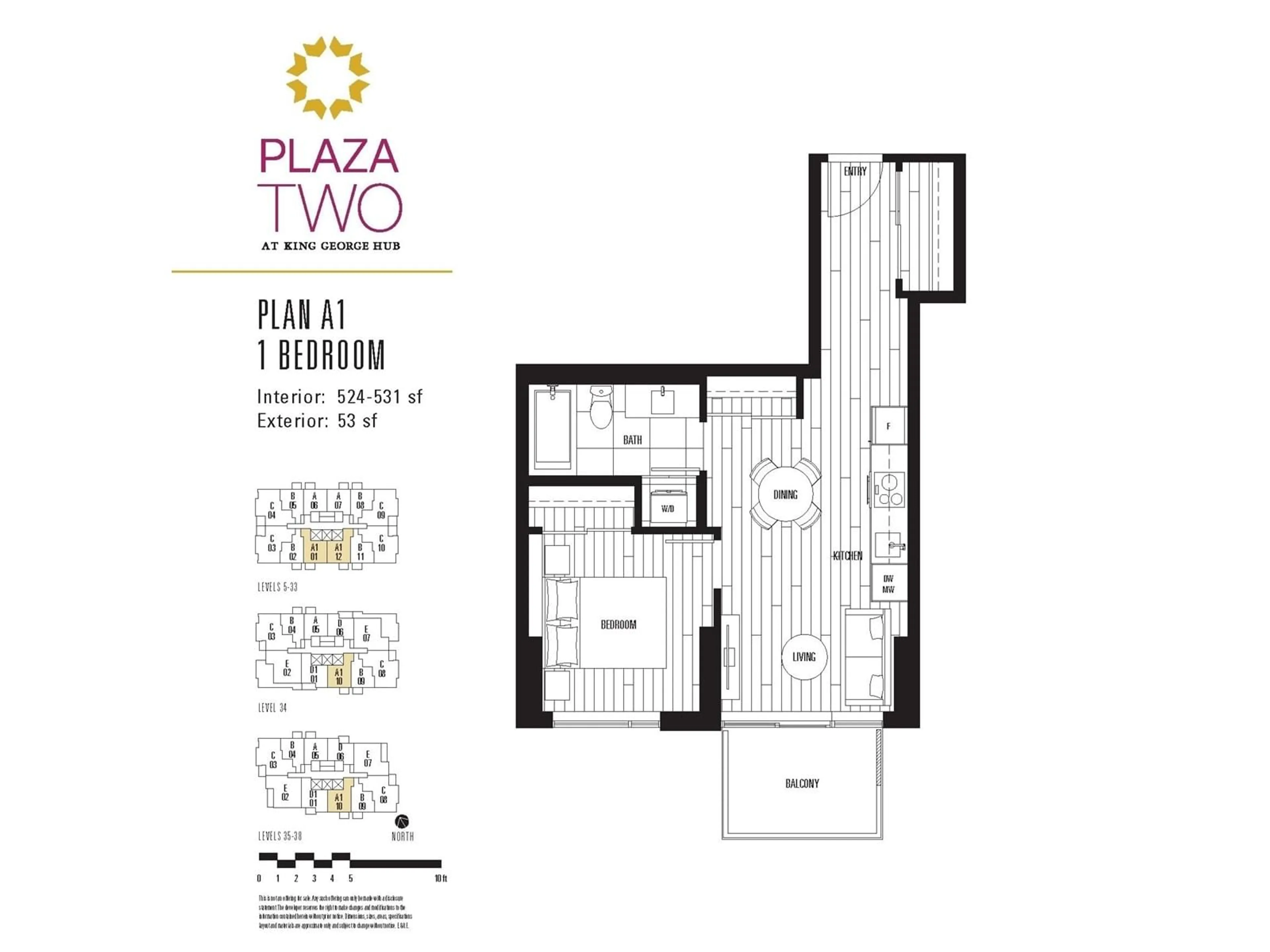 Floor plan for 1701 13745 GEORGE JUNCTION, Surrey British Columbia V3T4Y3