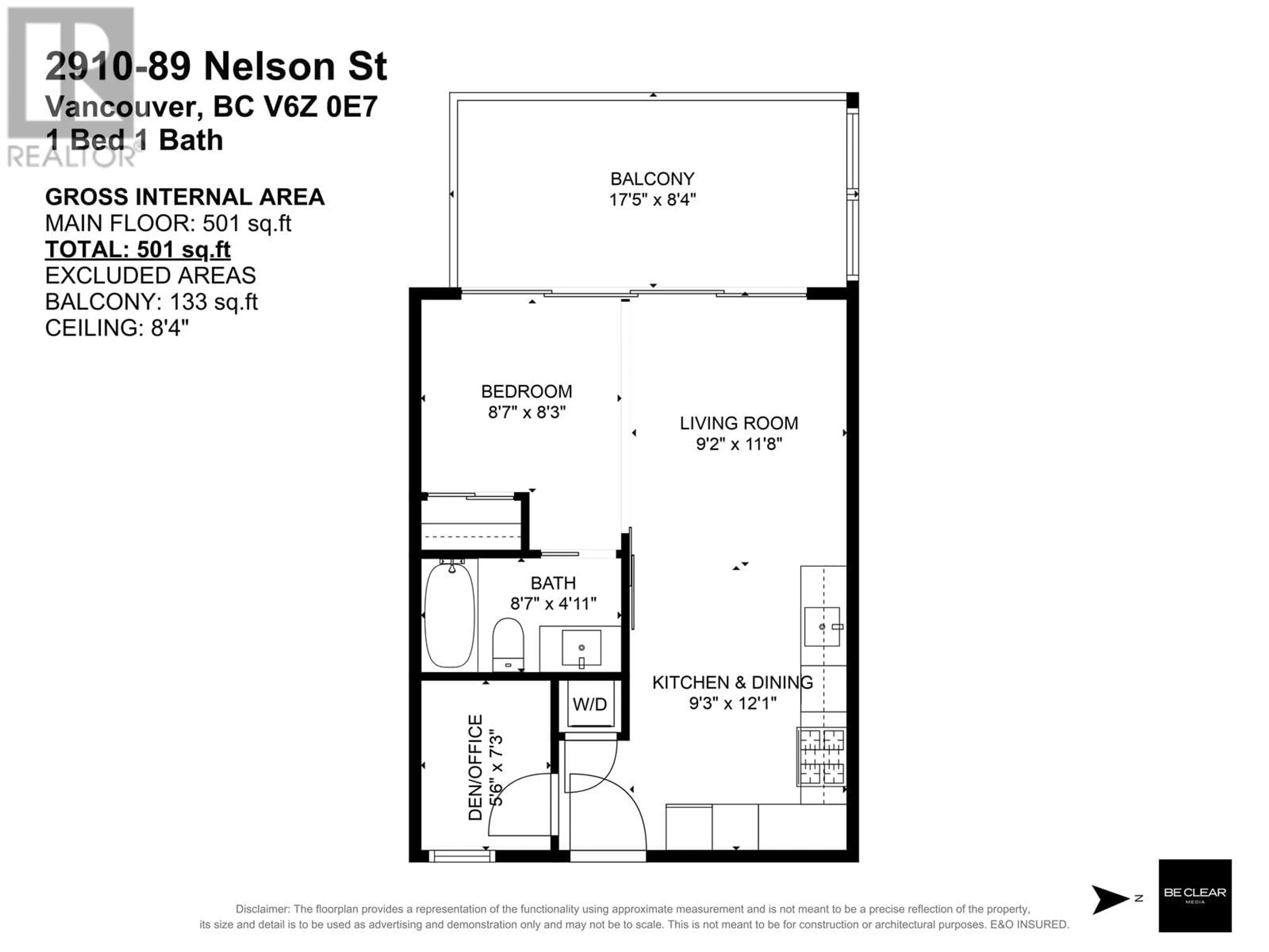 Floor plan for 2910 89 NELSON STREET, Vancouver British Columbia V6Z0E7