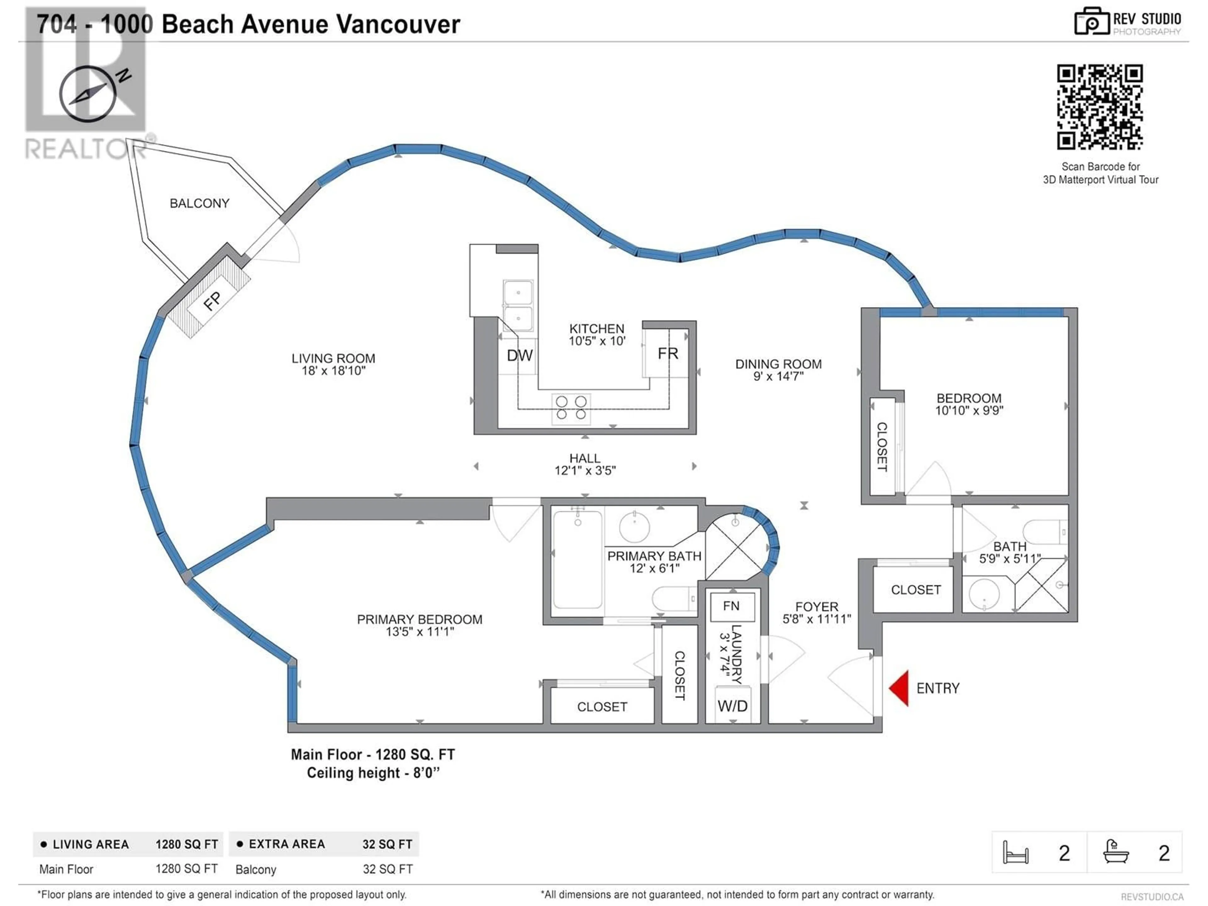 Floor plan for 704 1000 BEACH AVENUE, Vancouver British Columbia V6E4M2