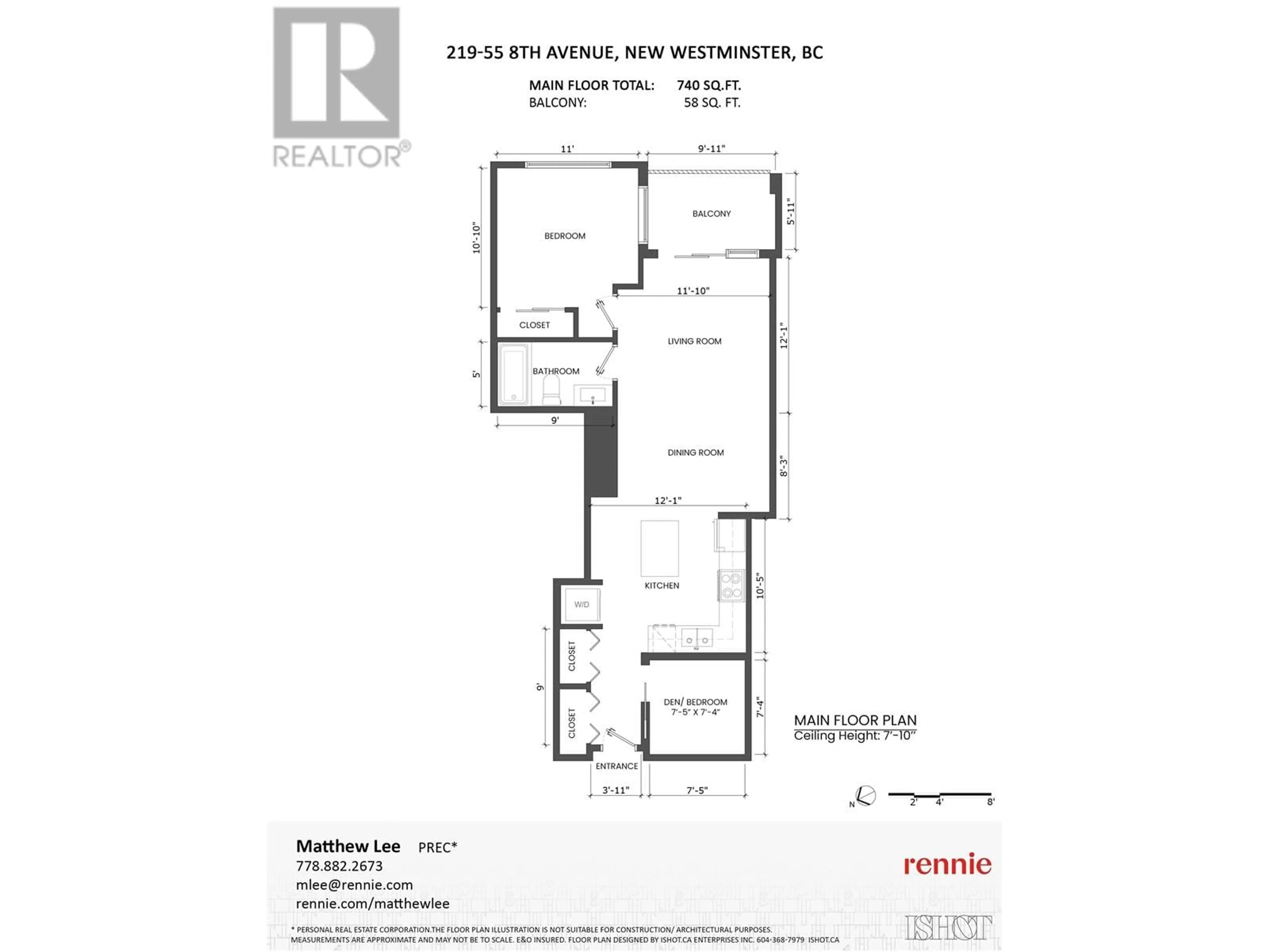 Floor plan for 219 55 EIGHTH AVENUE, New Westminster British Columbia V3L0E8