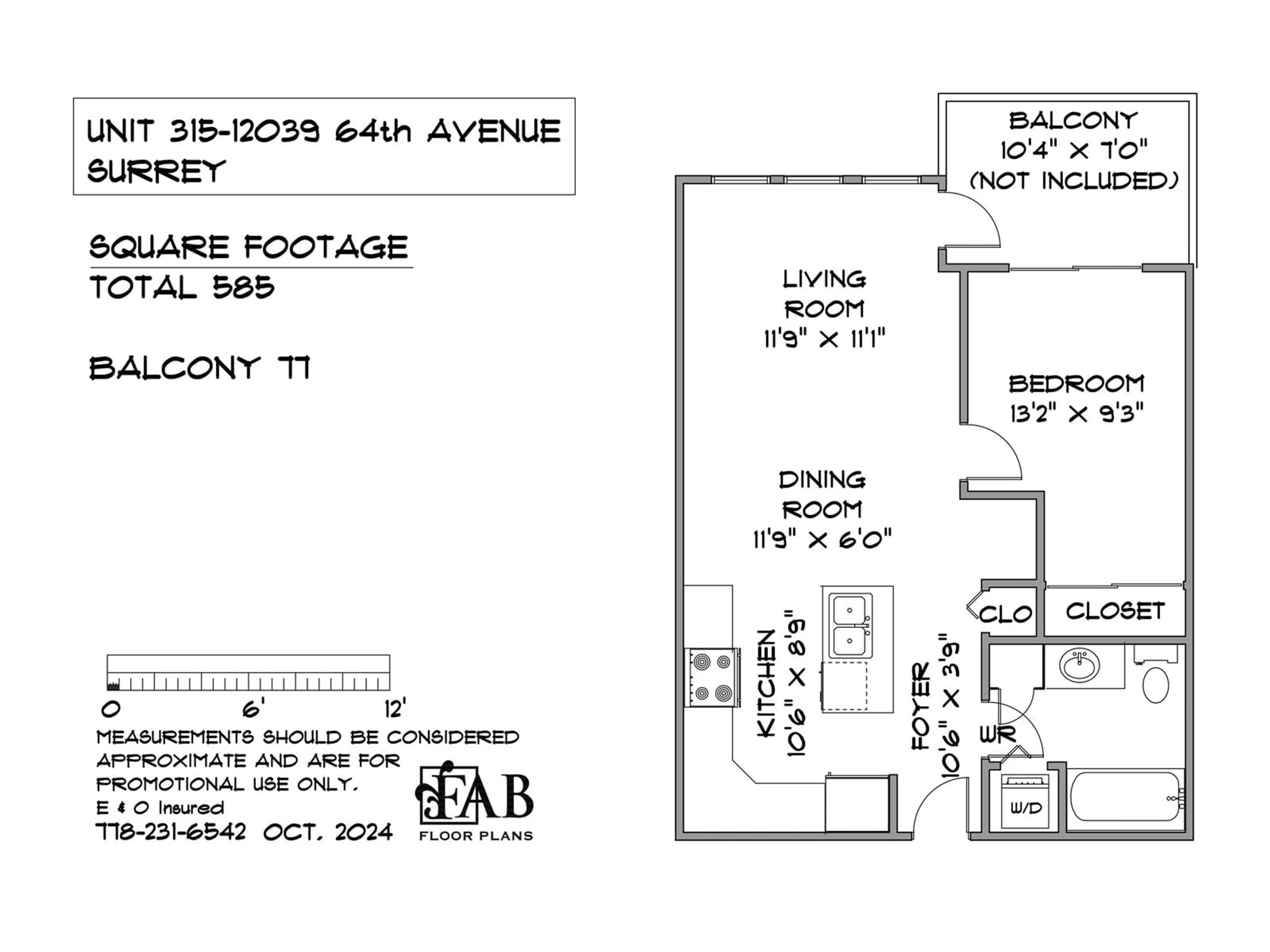 Floor plan for 315 12039 64 AVENUE, Surrey British Columbia V3W0R7