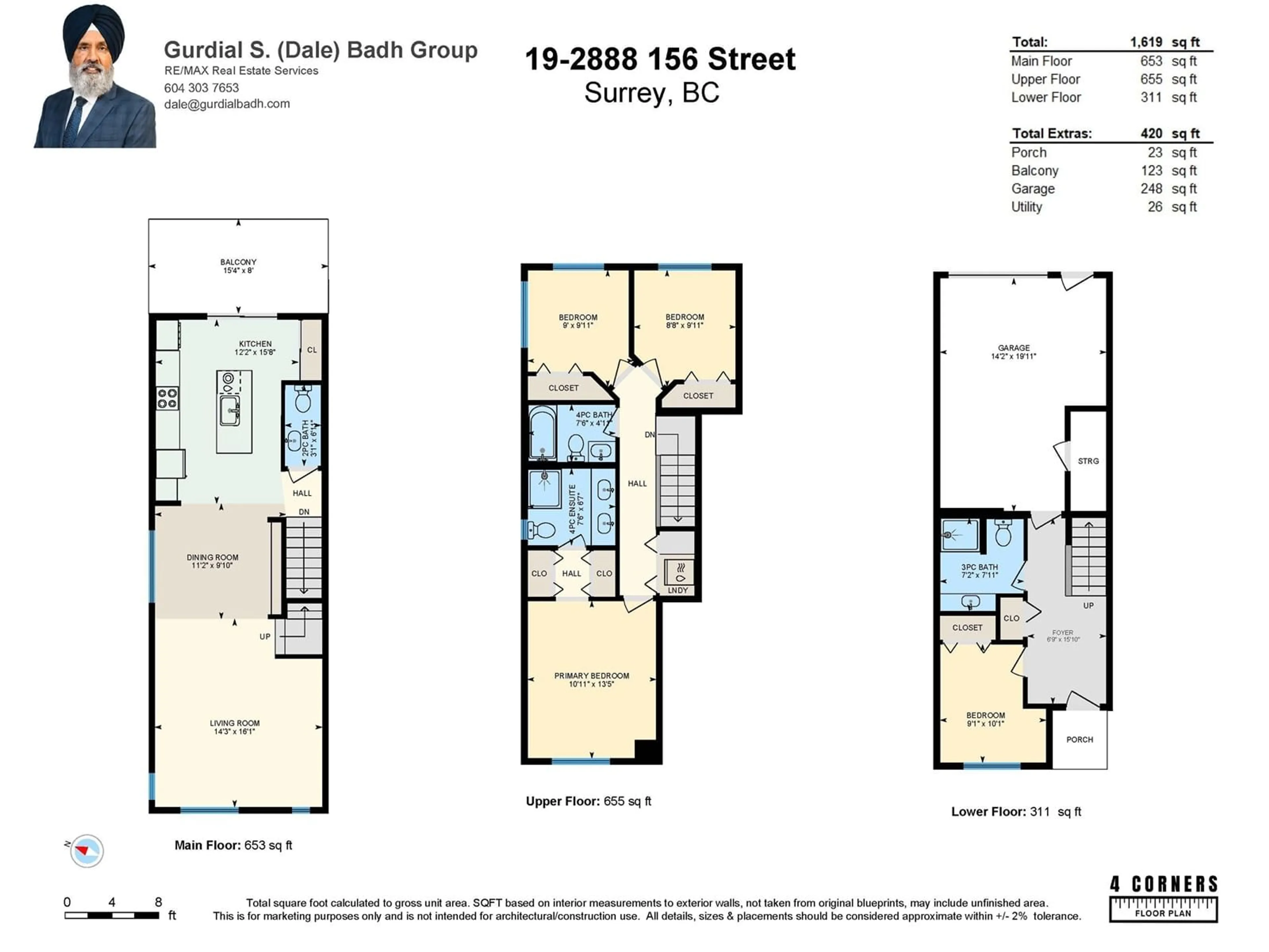 Floor plan for 19 2888 156 STREET, Surrey British Columbia V3Z0C7