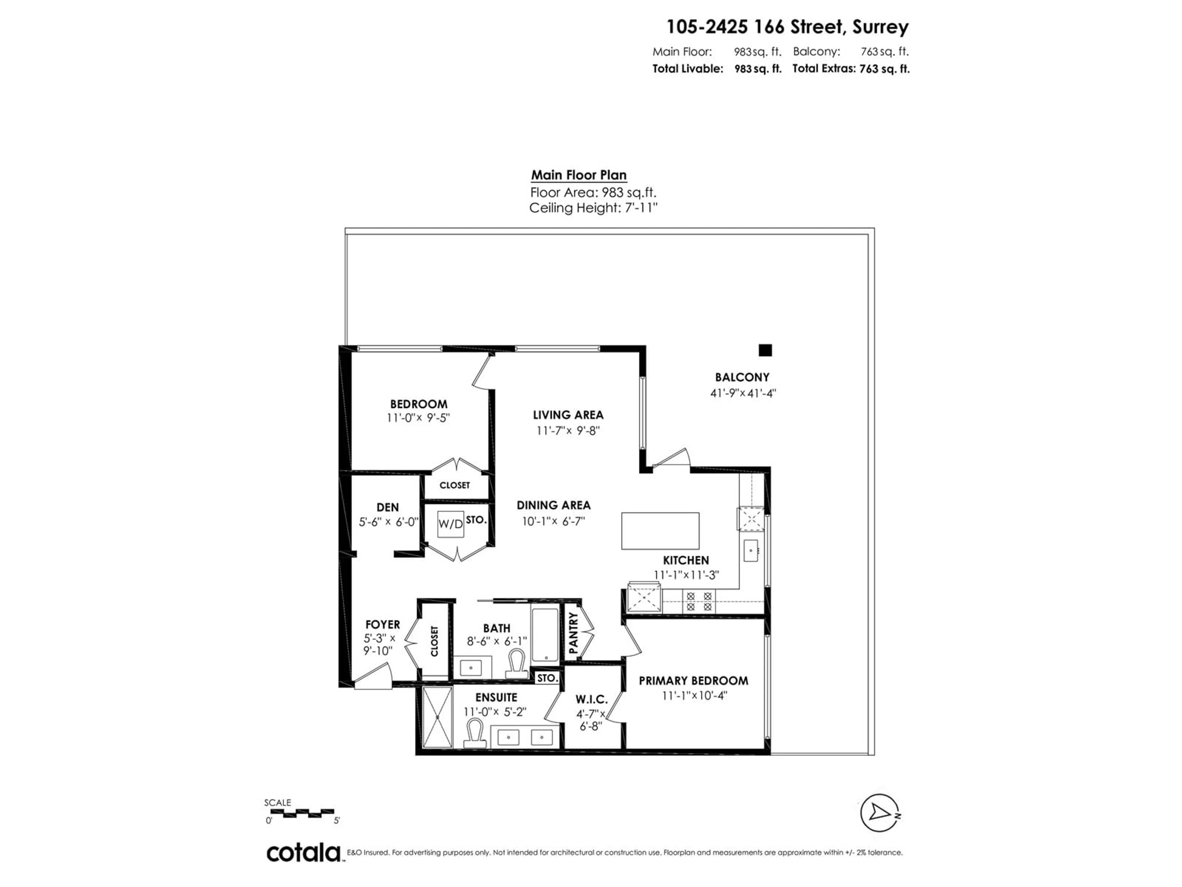 Floor plan for 105 2425 166 STREET, Surrey British Columbia V3S0B8