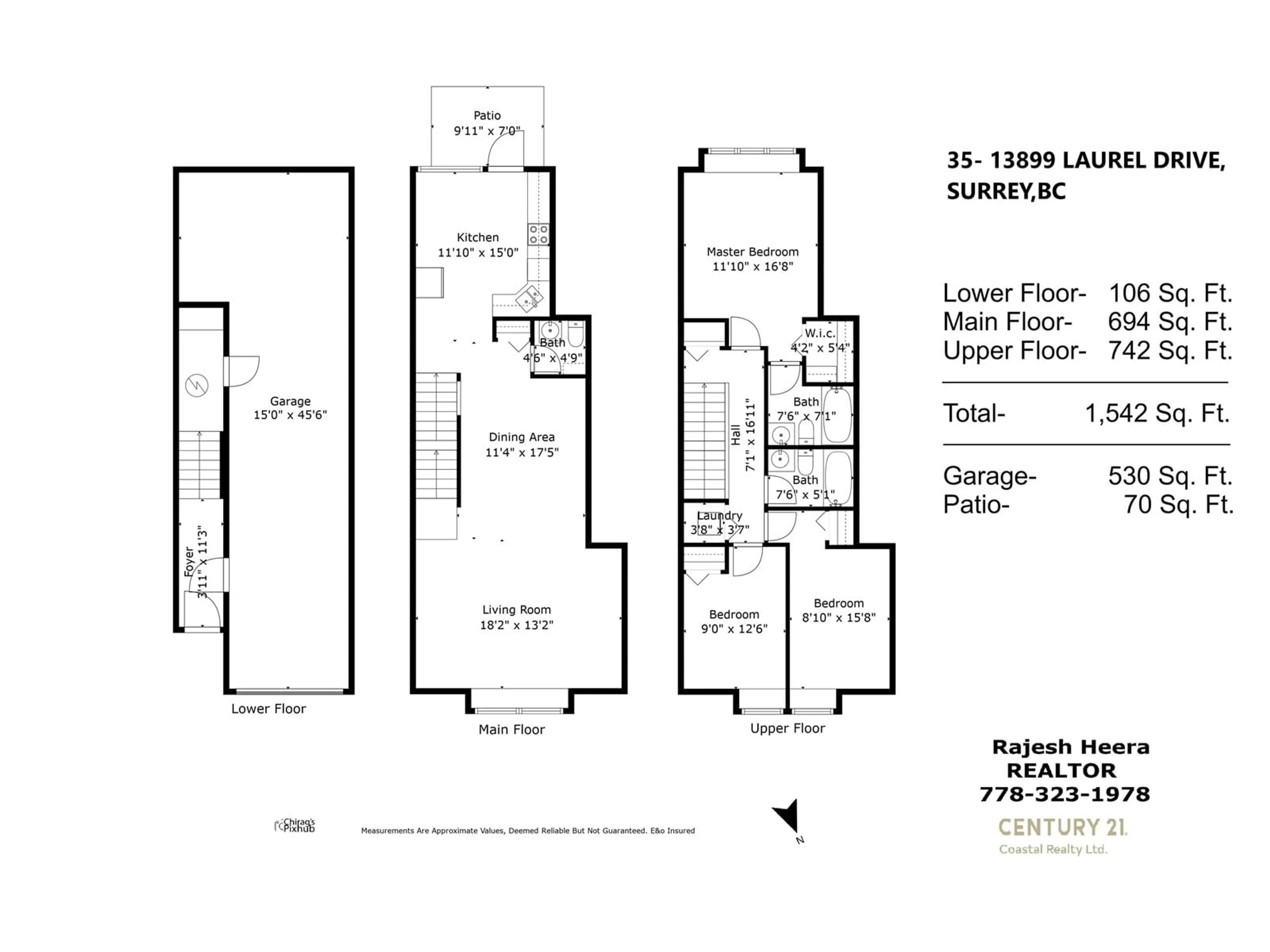 Floor plan for 35 13899 LAUREL DRIVE, Surrey British Columbia V3T0E3