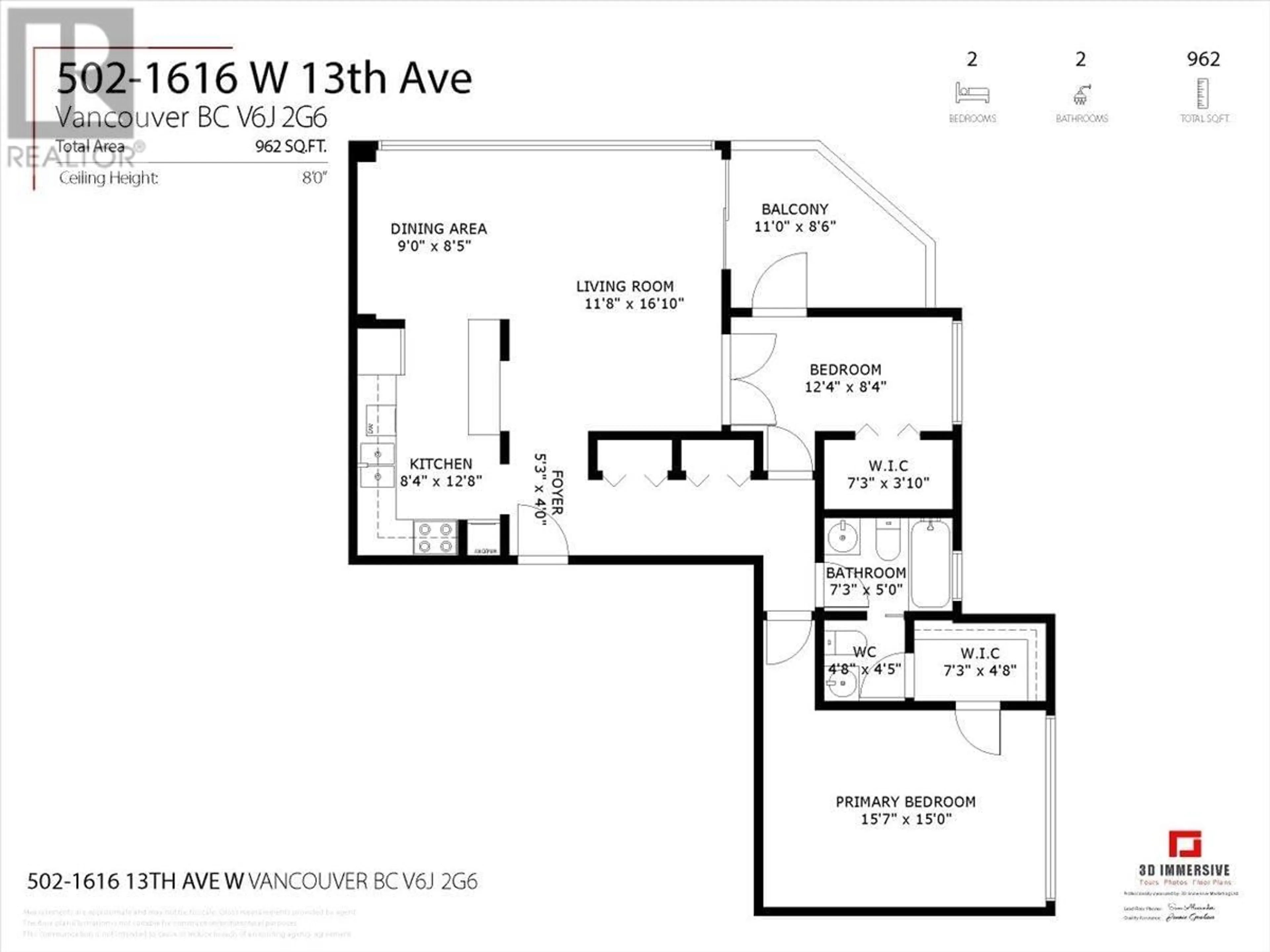 Floor plan for 502 1616 W 13TH AVENUE, Vancouver British Columbia V6J2G6