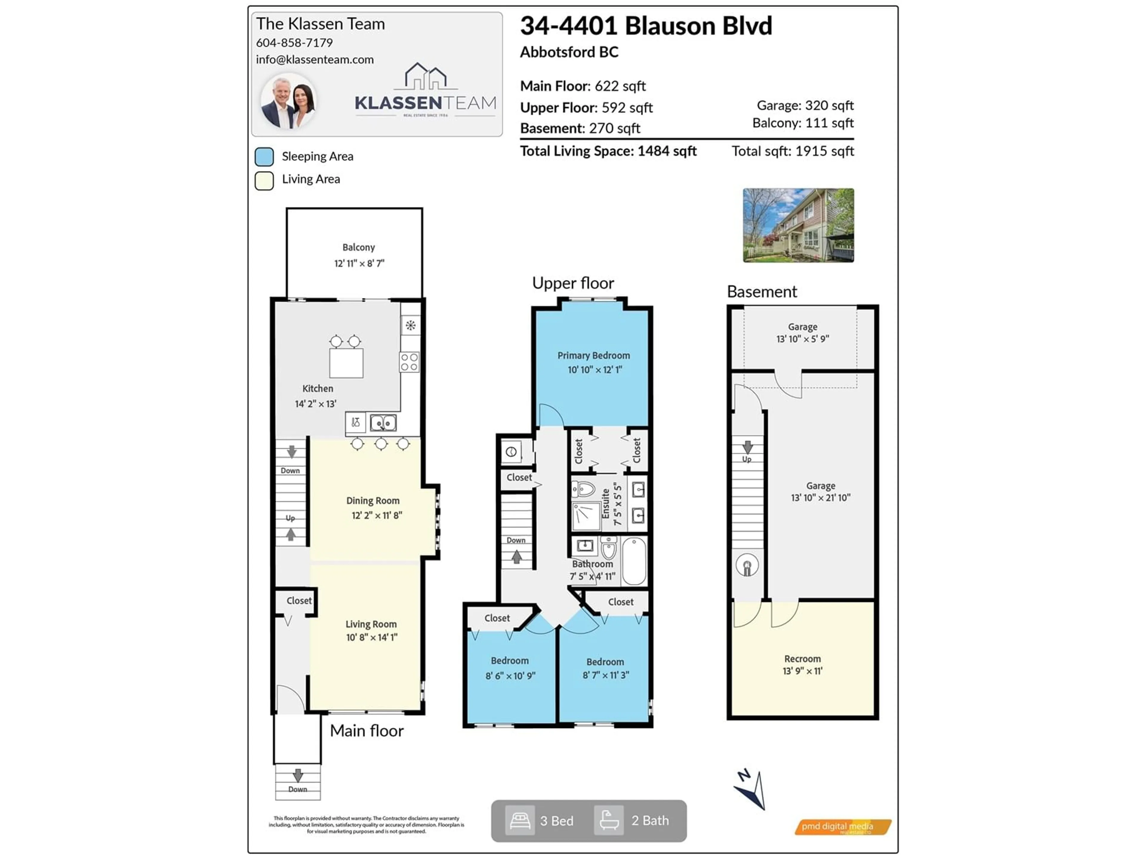 Floor plan for 34 4401 BLAUSON BOULEVARD, Abbotsford British Columbia V3G0A4