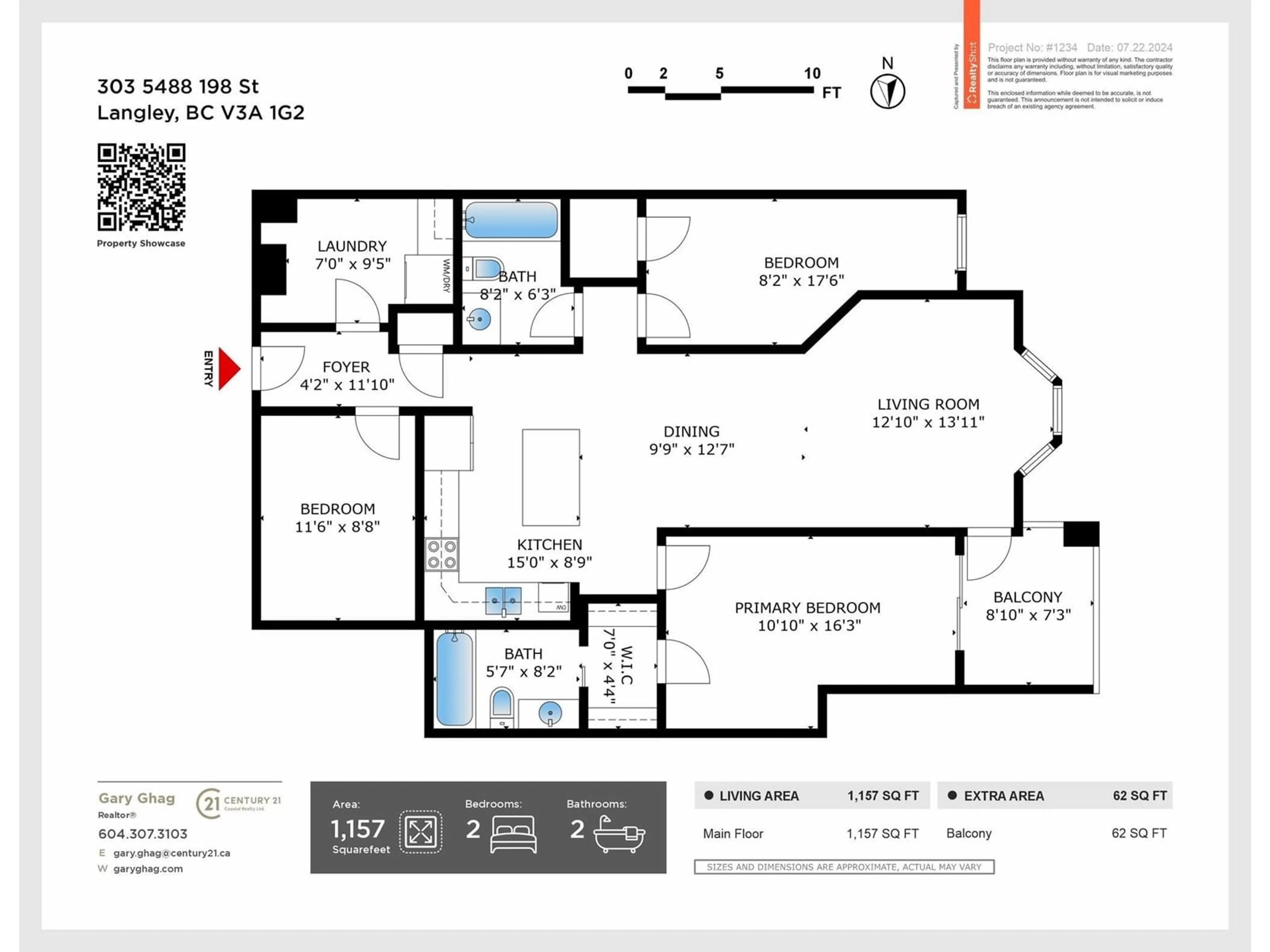 Floor plan for 303 5488 198 STREET, Langley British Columbia V3A1G2