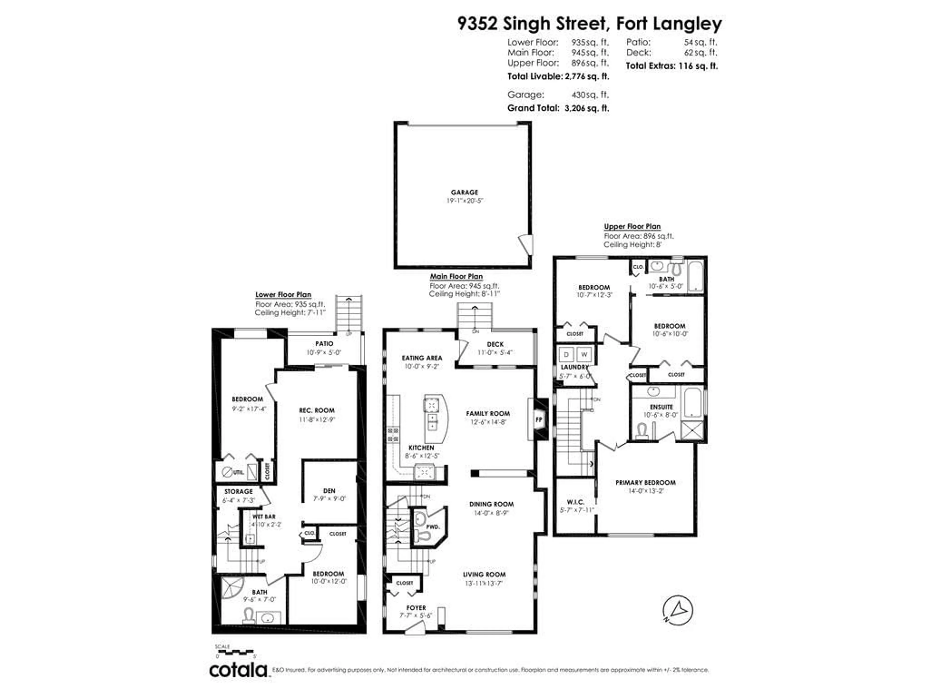 Floor plan for 9352 SINGH STREET, Langley British Columbia V1M4G2