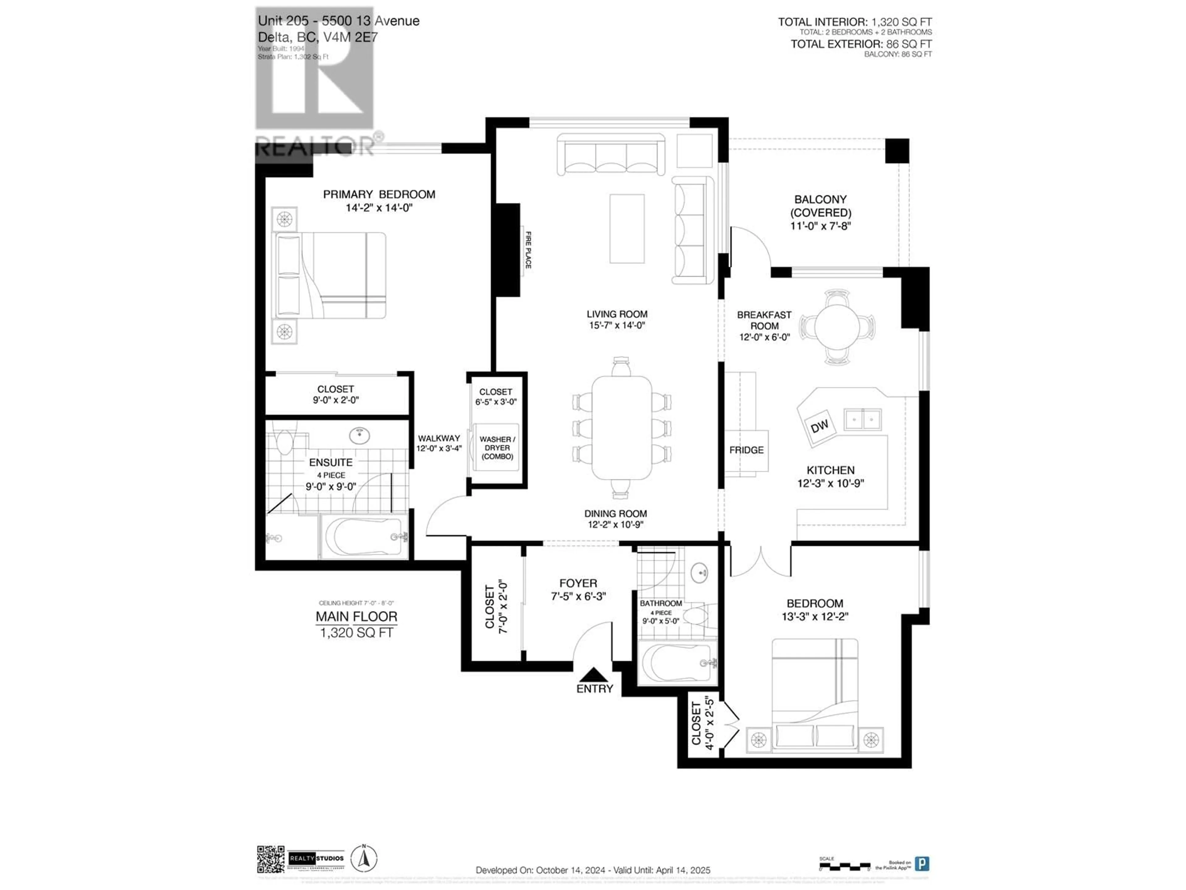 Floor plan for 205 5500 13A AVENUE, Delta British Columbia V4M2E7