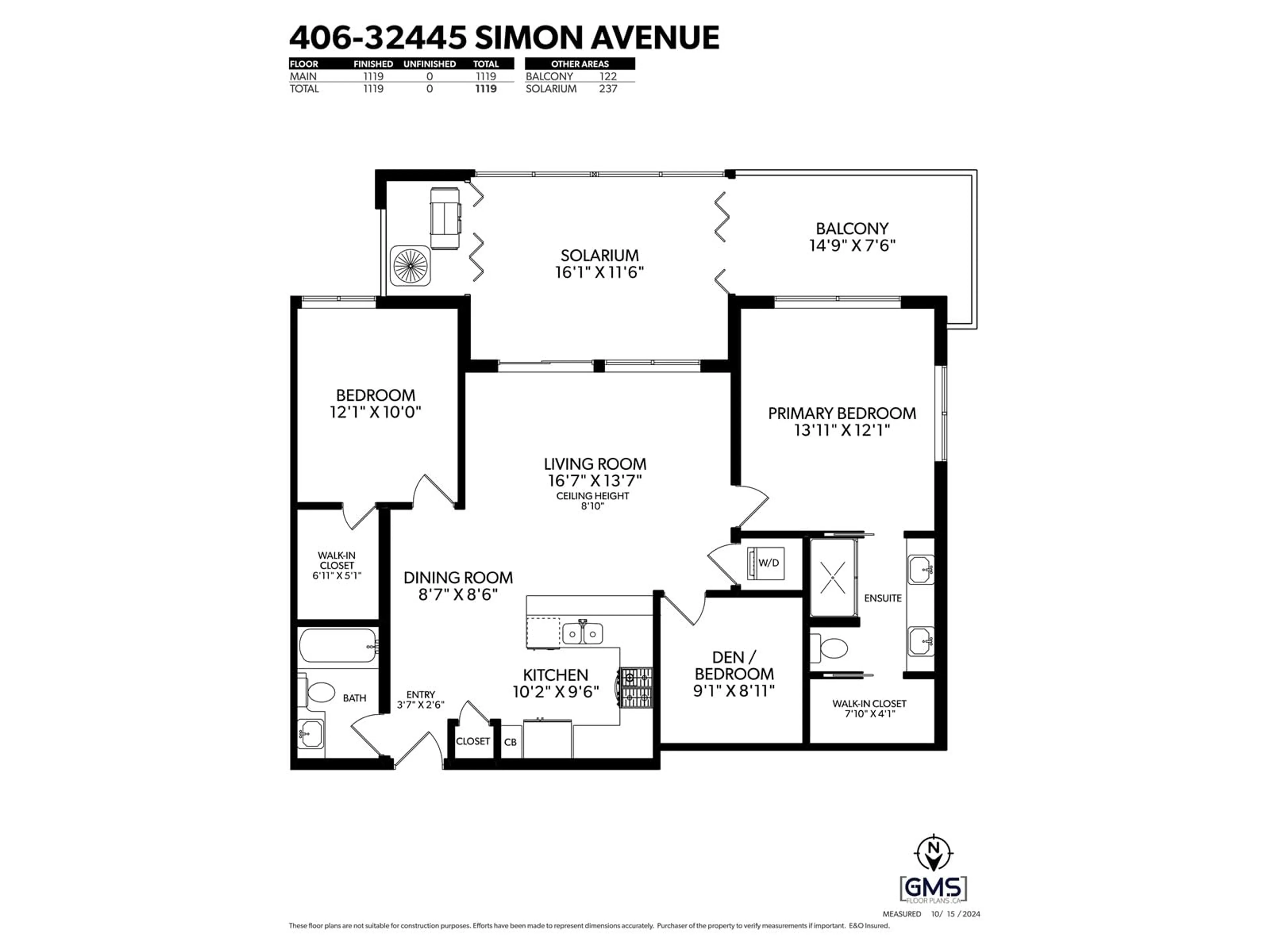 Floor plan for 406 32445 SIMON AVENUE, Abbotsford British Columbia V2T0G7