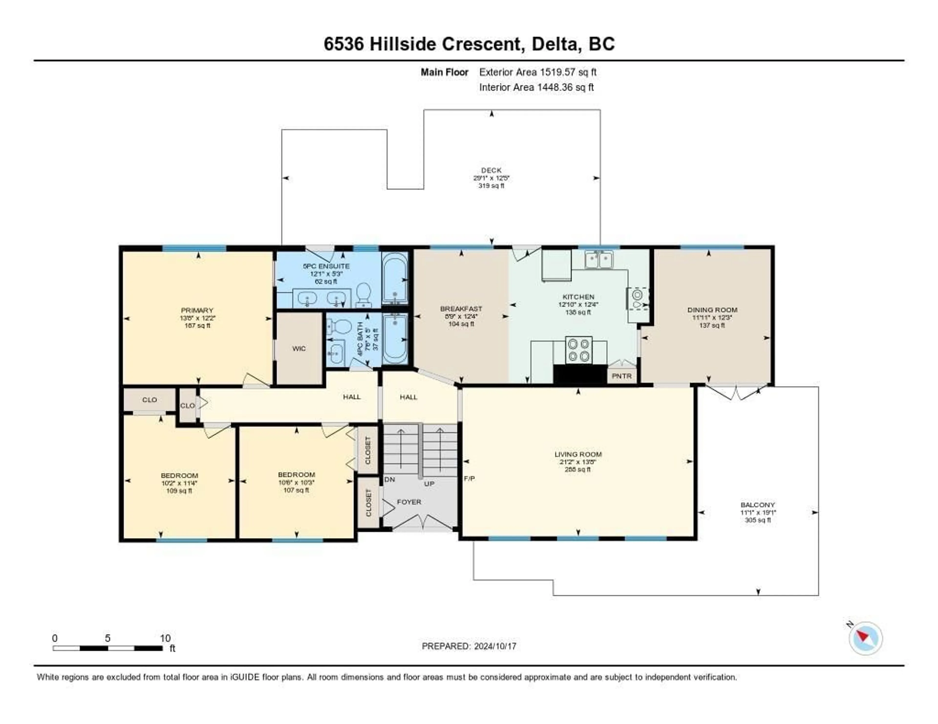 Floor plan for 6536 HILLSIDE CRESCENT, Delta British Columbia V4E1P9