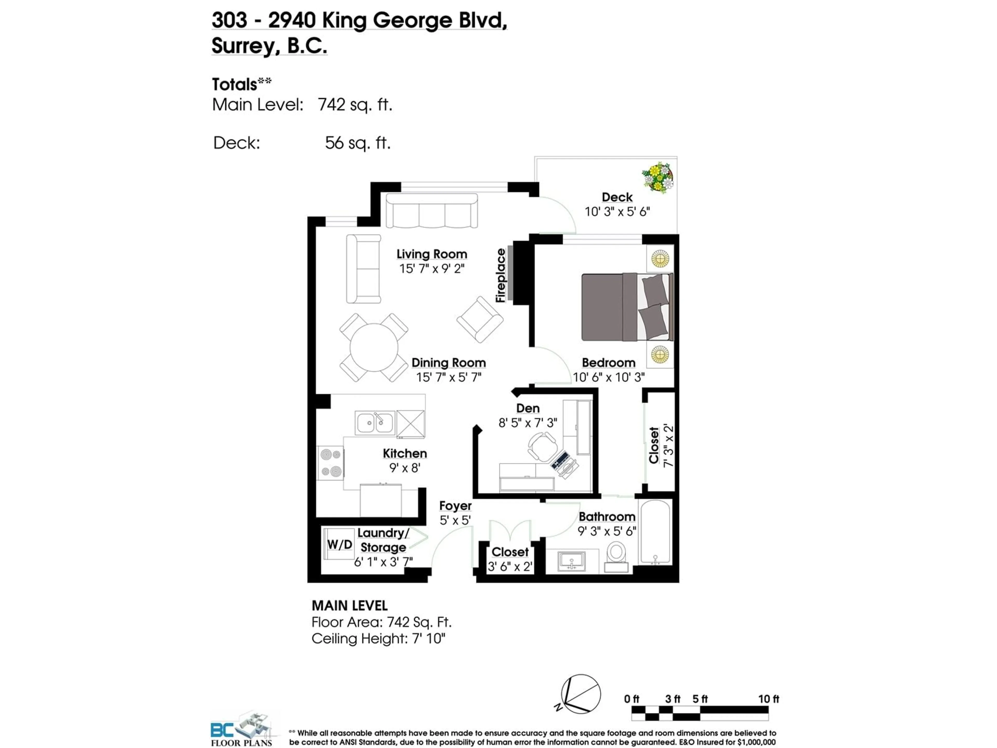 Floor plan for 303 2940 KING GEORGE BOULEVARD, Surrey British Columbia V4P0E4