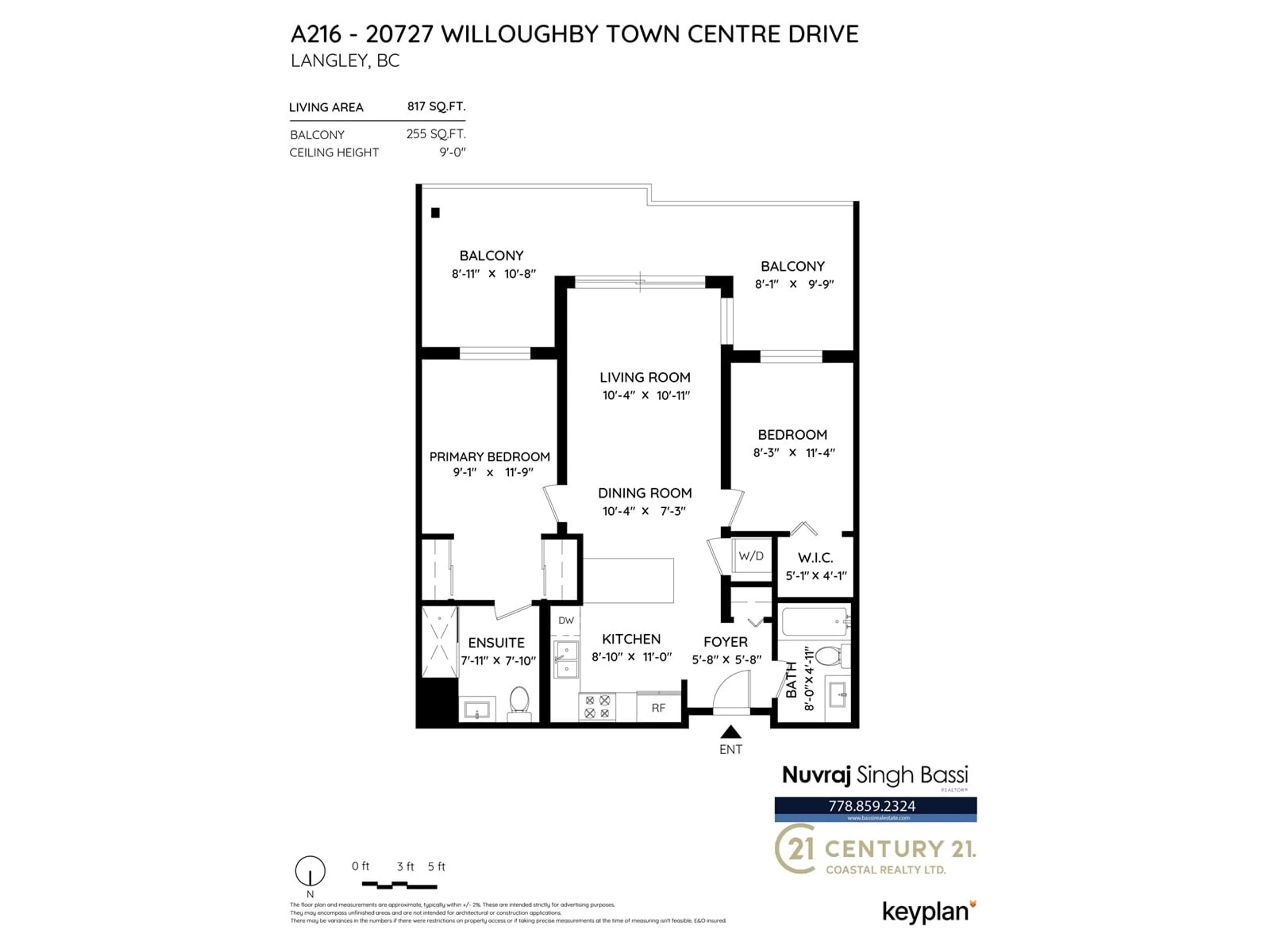 Floor plan for A216 20727 WILLOUGHBY TOWN CENTRE DRIVE, Langley British Columbia V2Y1X1