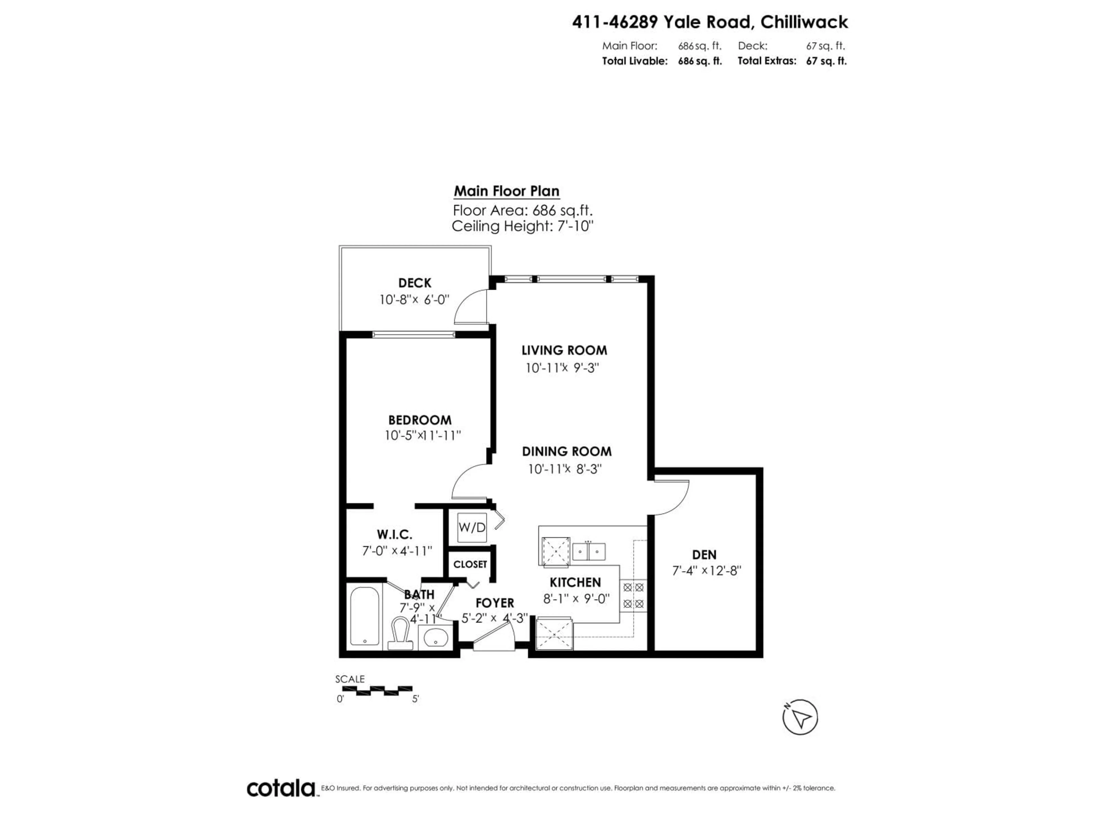 Floor plan for 411 46289 YALE ROAD, Chilliwack British Columbia V2P0B9