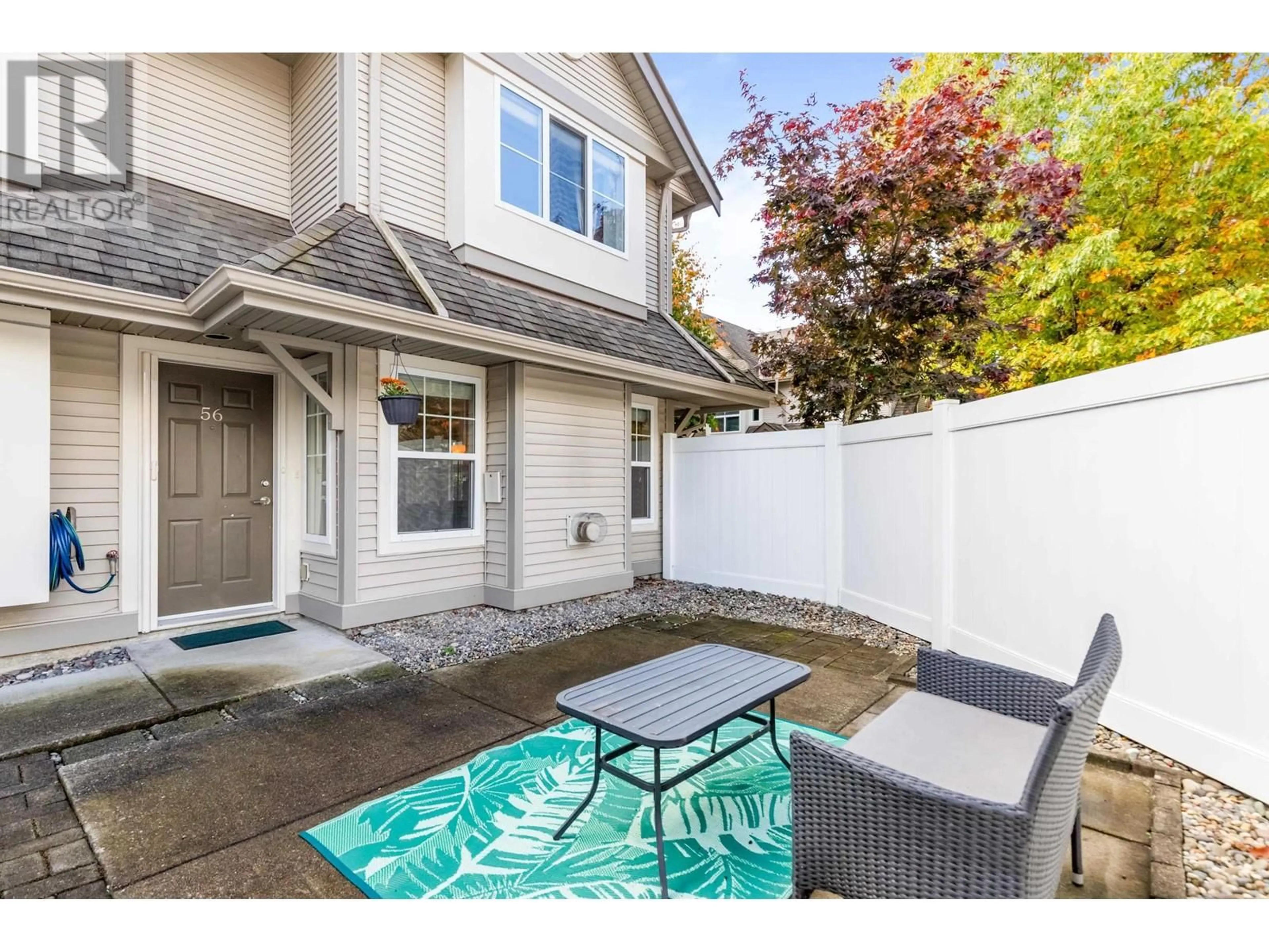 Patio, the fenced backyard for 56 23085 118 AVENUE, Maple Ridge British Columbia V2X3J7