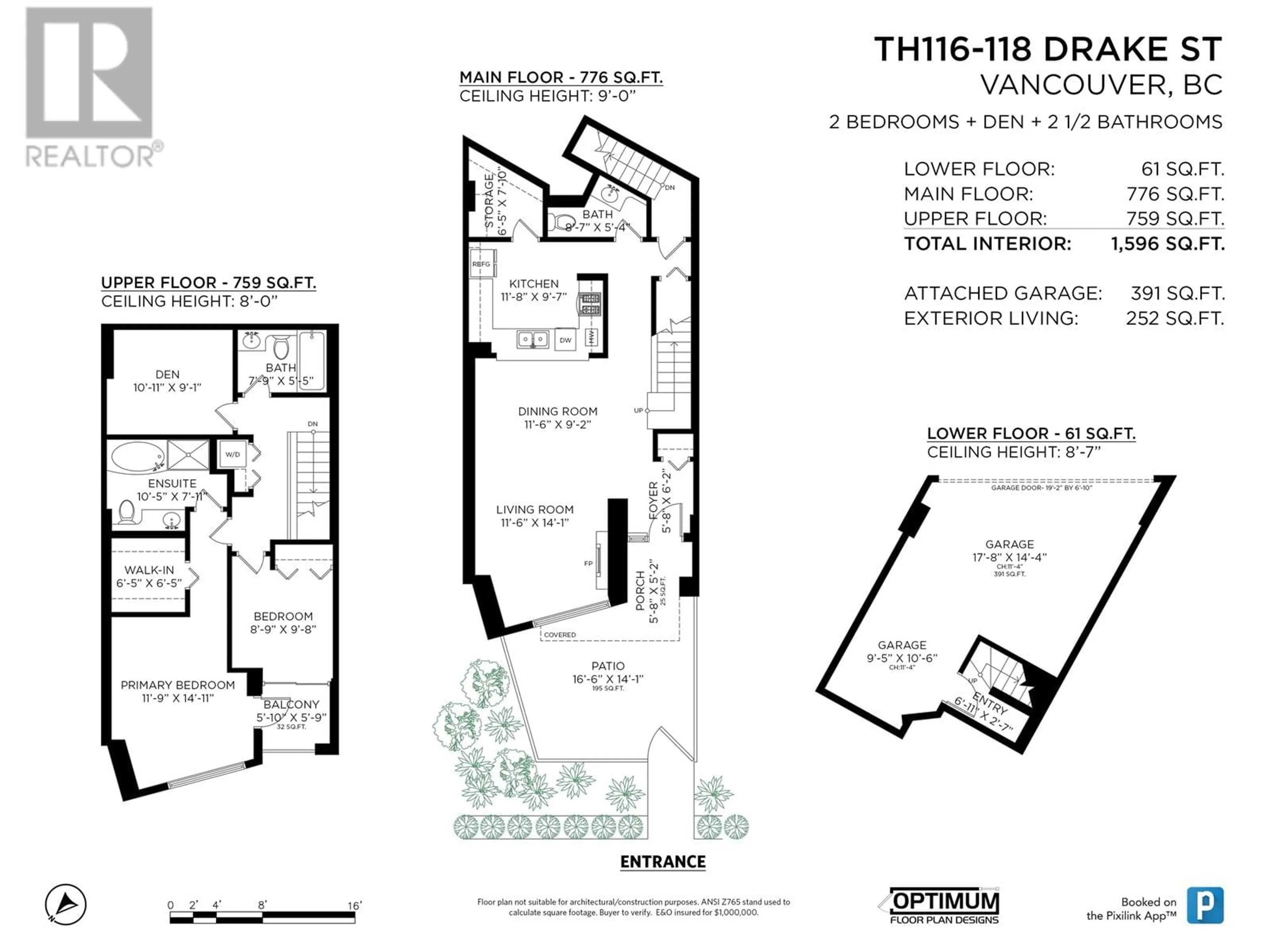 Floor plan for TH116 118 DRAKE STREET, Vancouver British Columbia V6Z2X1