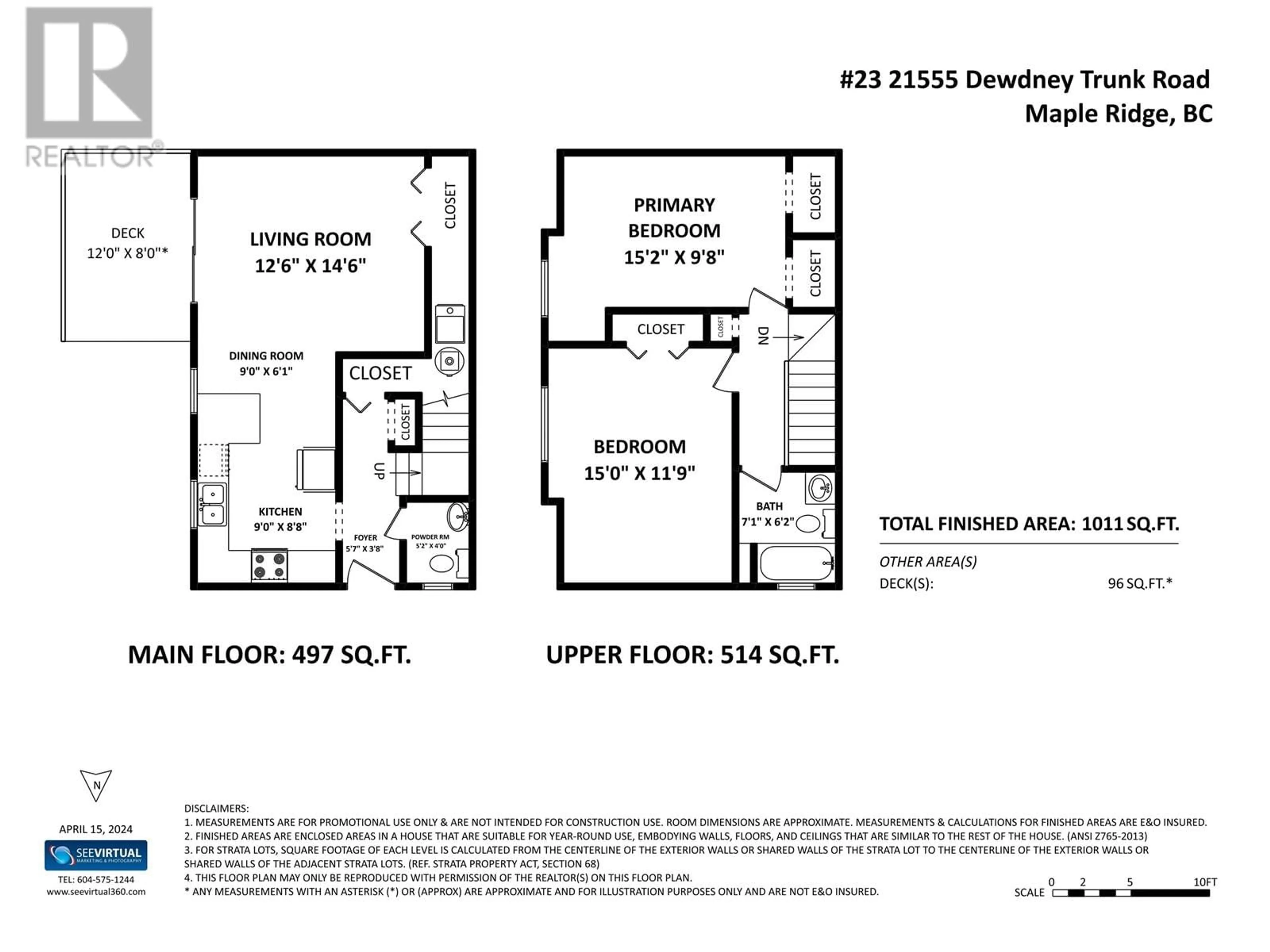 Floor plan for 23 21555 DEWDNEY TRUNK ROAD, Maple Ridge British Columbia V2X3G6