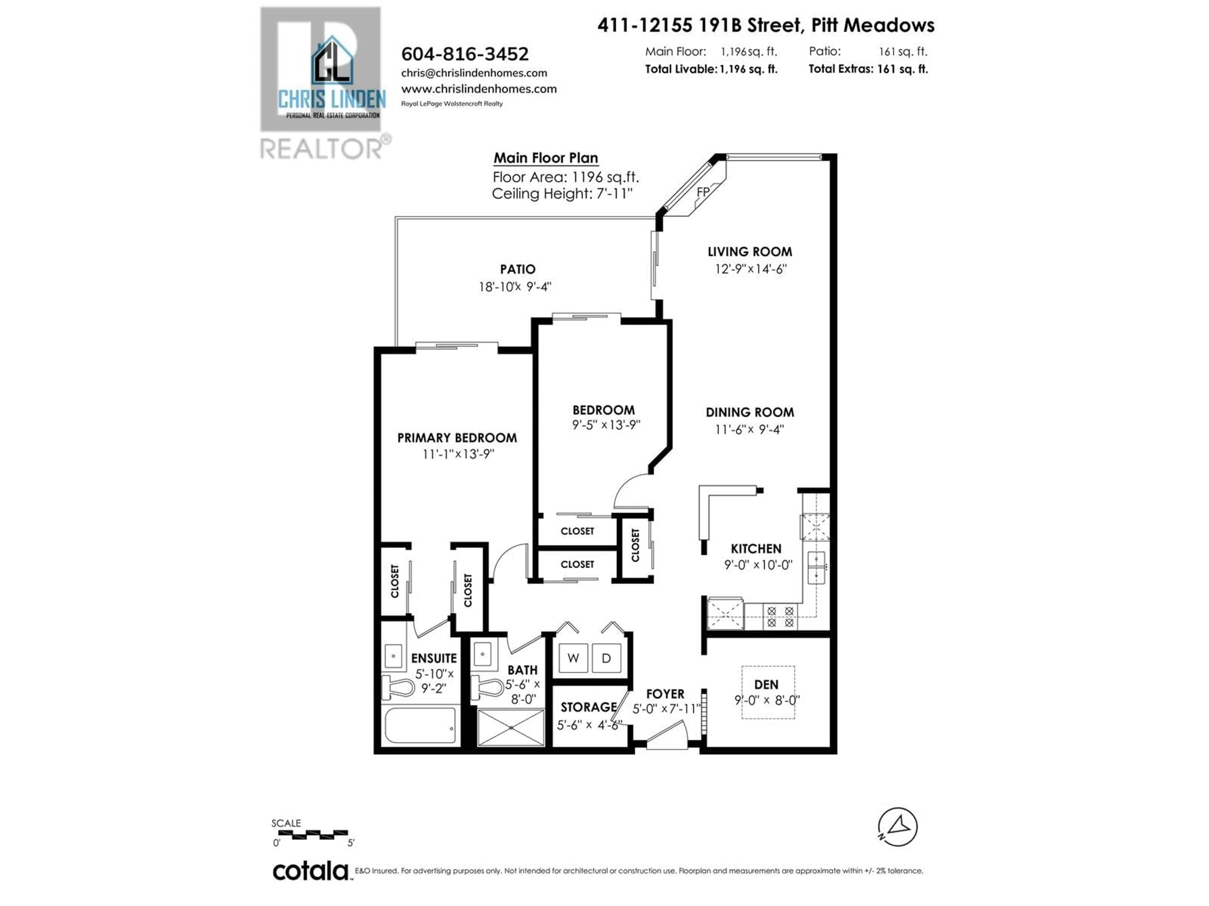 Floor plan for 411 12155 191B STREET, Pitt Meadows British Columbia V3Y2S2