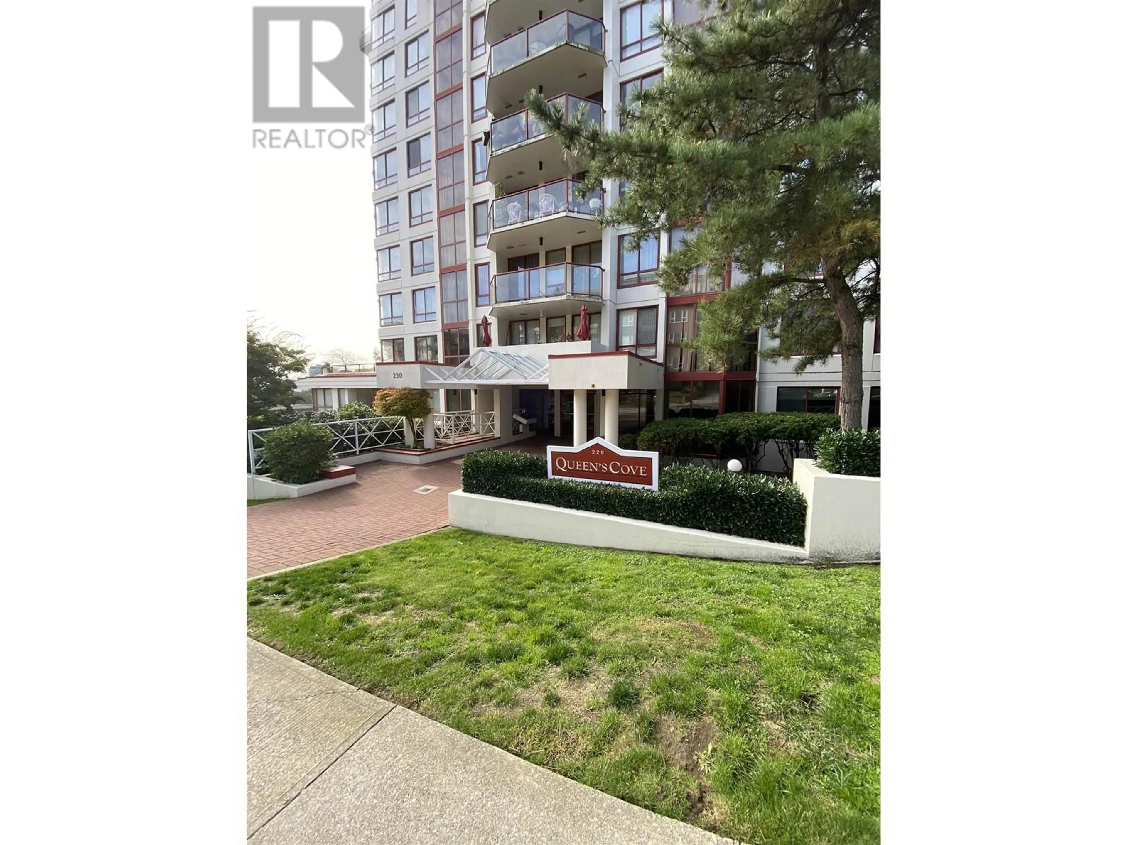 A pic from exterior of the house or condo, the street view for 402 220 ELEVENTH STREET, New Westminster British Columbia V3M6N9