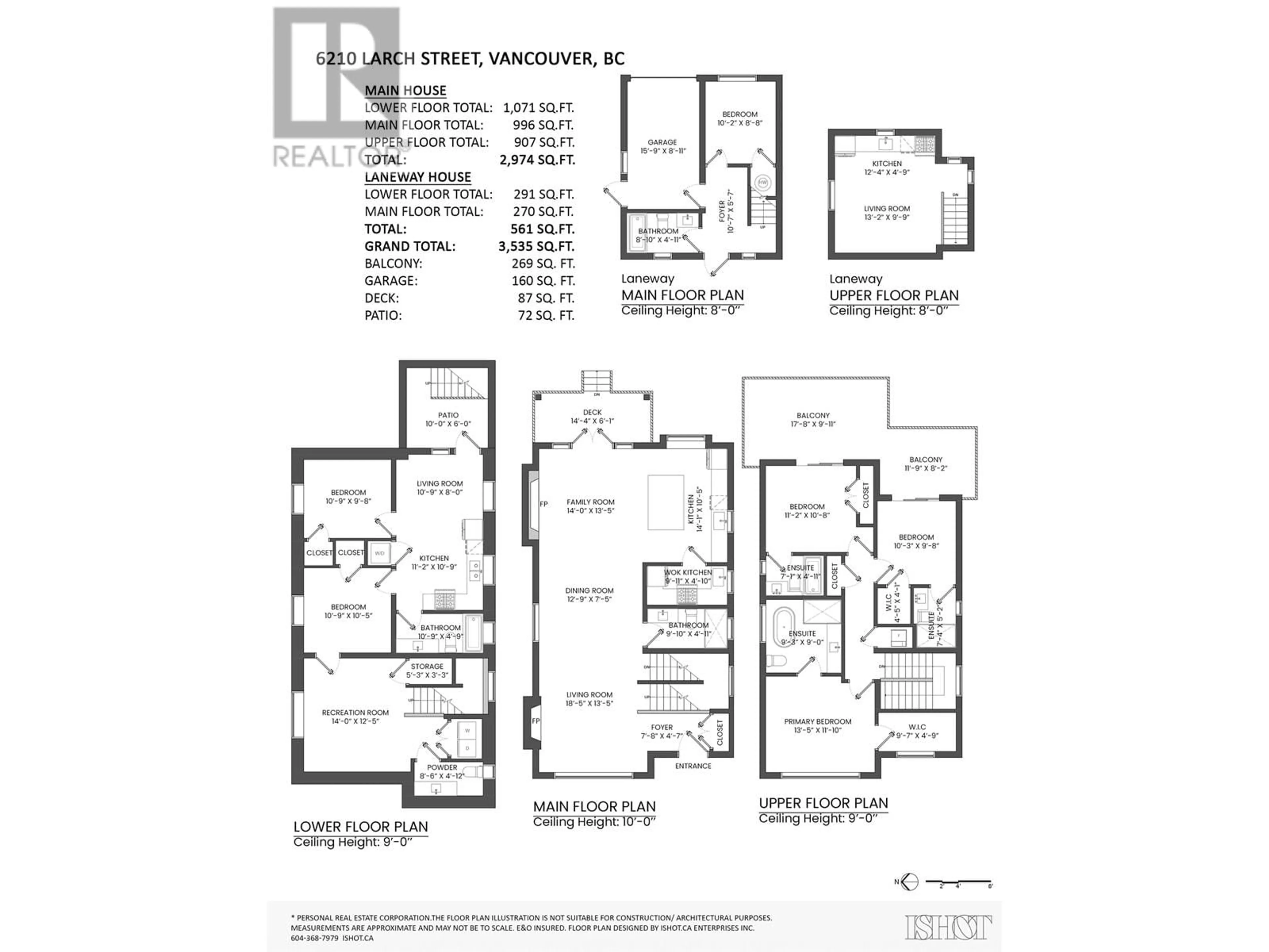 Floor plan for 6210 LARCH STREET, Vancouver British Columbia V6M4E7