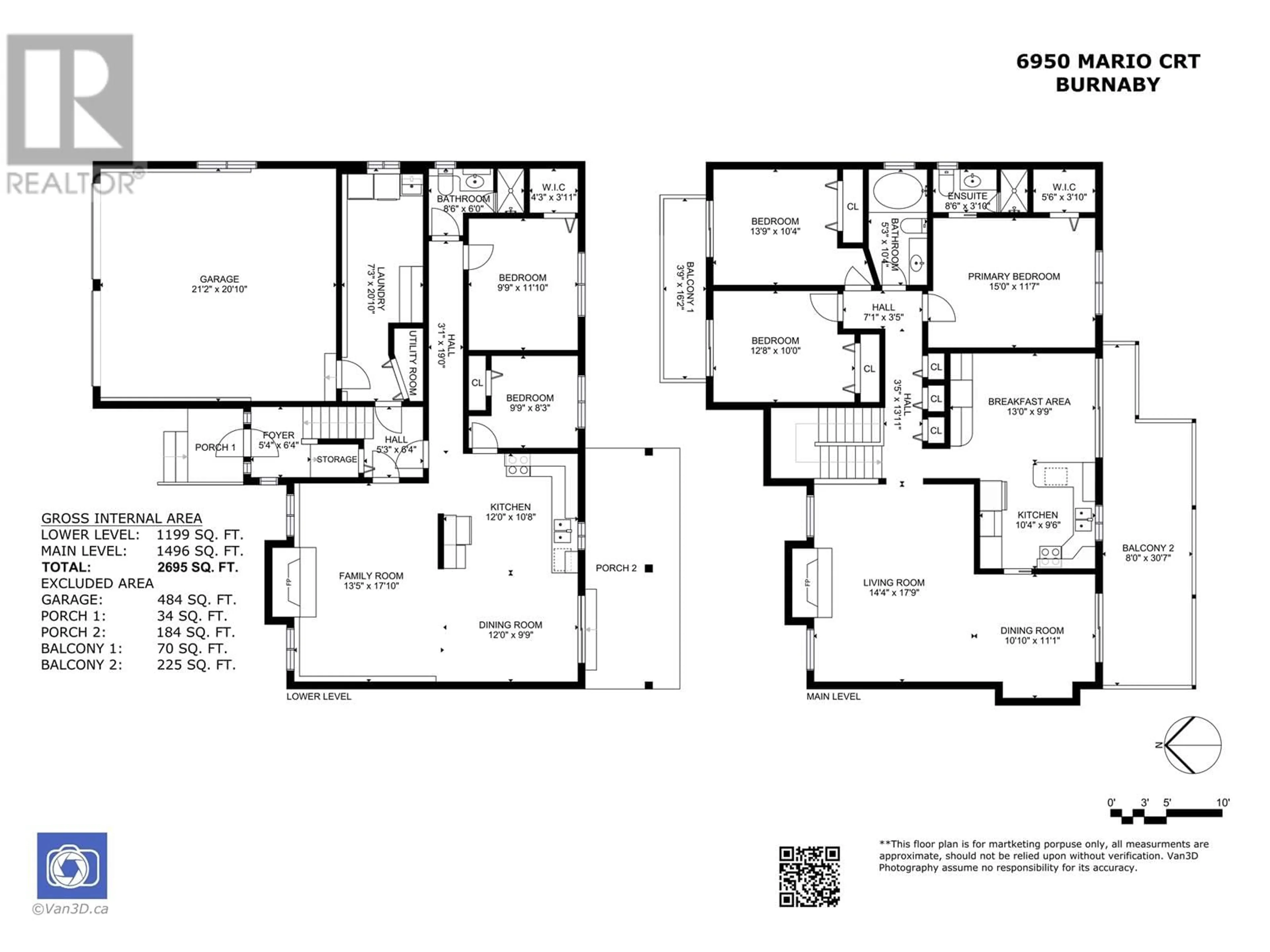 Floor plan for 6950 MARIO COURT, Burnaby British Columbia V5B4S2