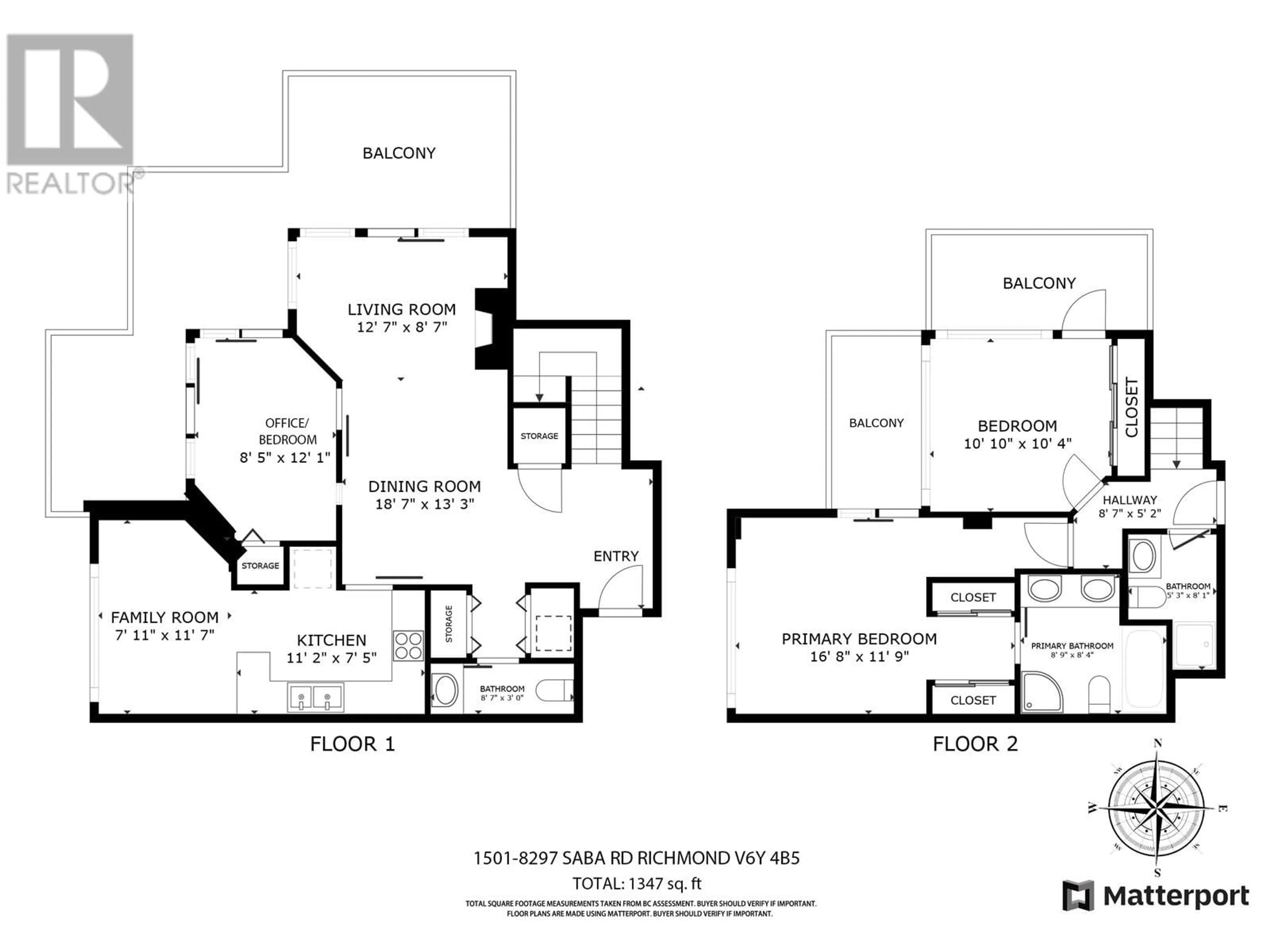 Floor plan for 1501 8297 SABA ROAD, Richmond British Columbia V6Y4B5