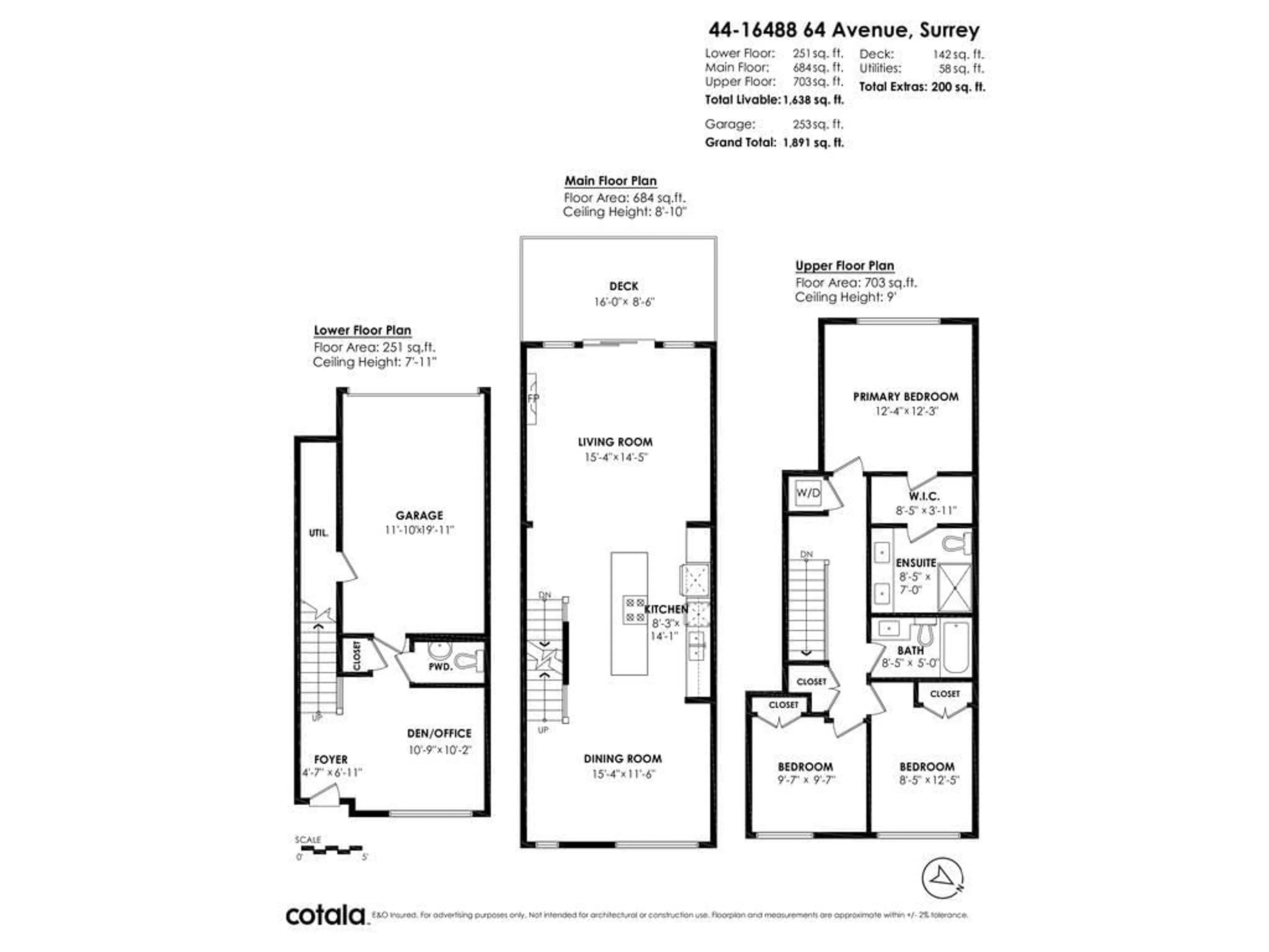 Floor plan for 44 16488 64 AVENUE, Surrey British Columbia V3S6X6