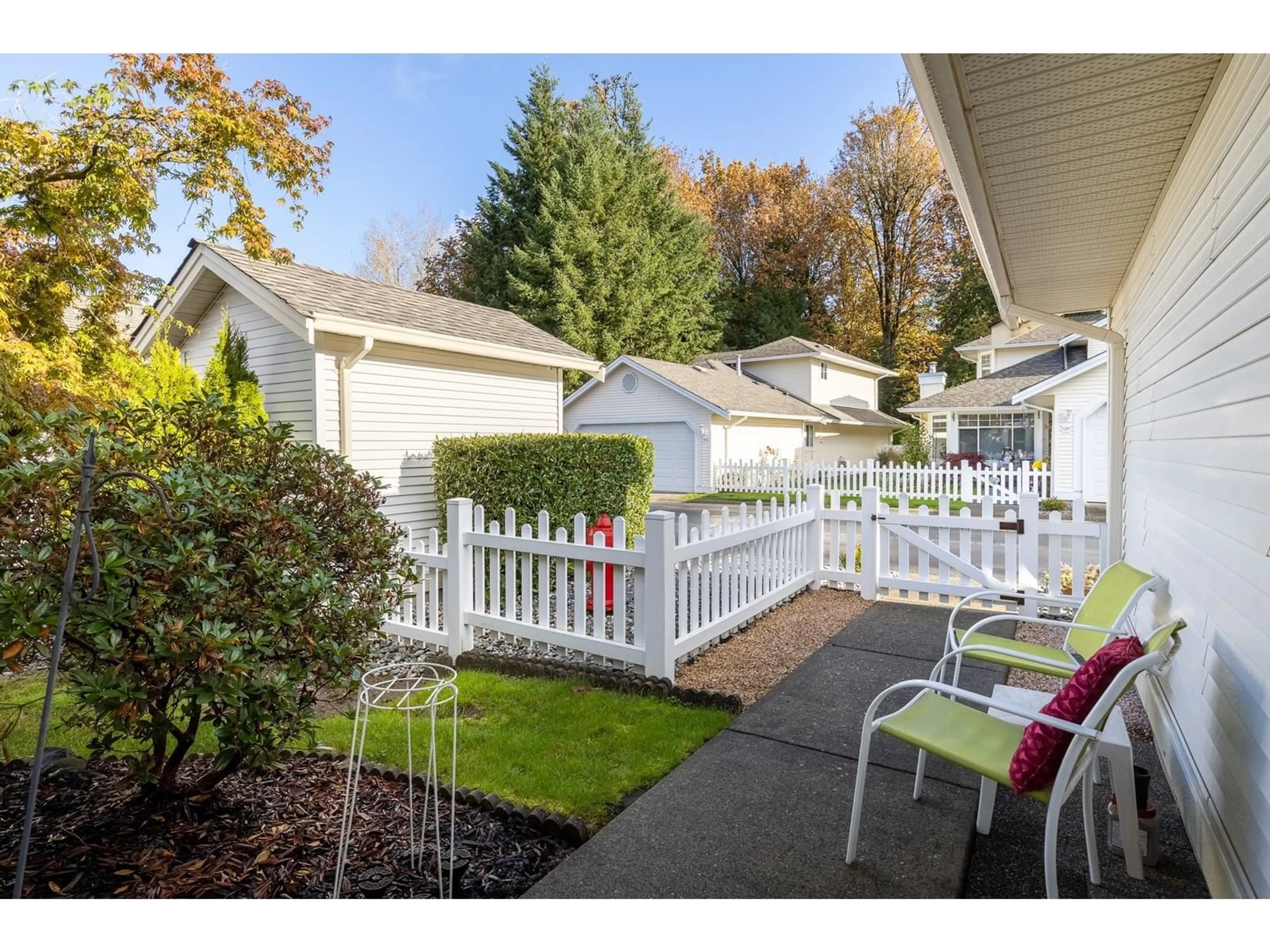 Patio, the fenced backyard for 109 9208 208 STREET, Langley British Columbia V1M2M9