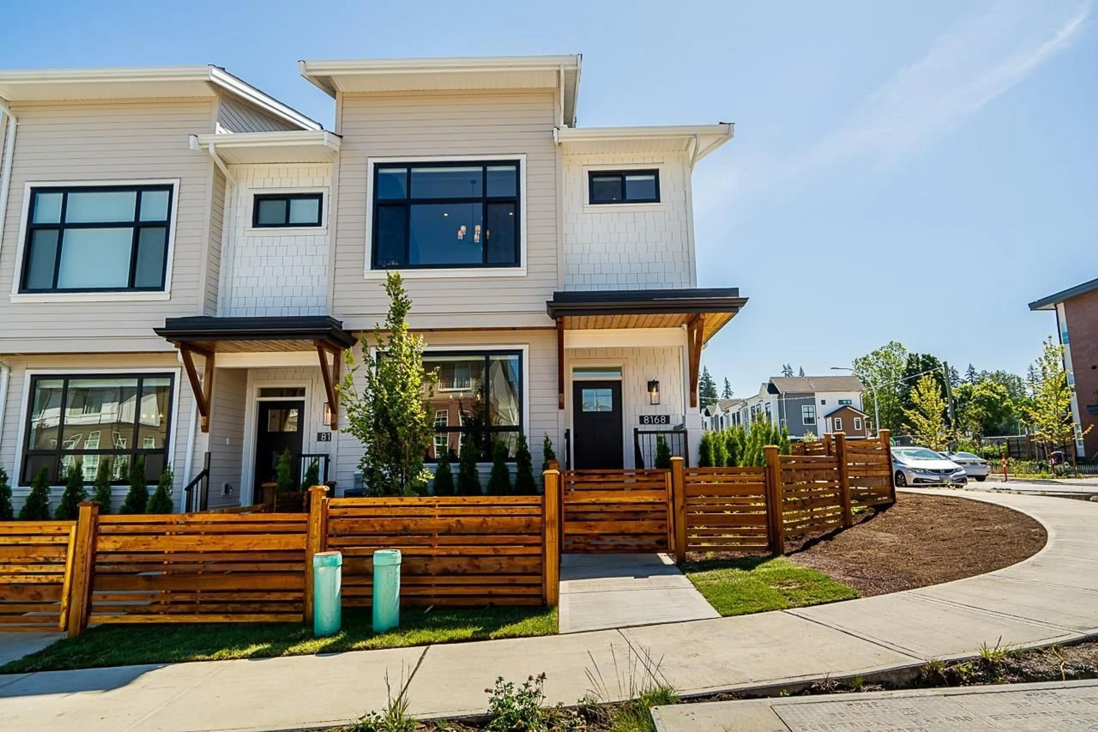 A pic from exterior of the house or condo, the fenced backyard for 8188 201 STREET, Langley British Columbia V2Y3Y6