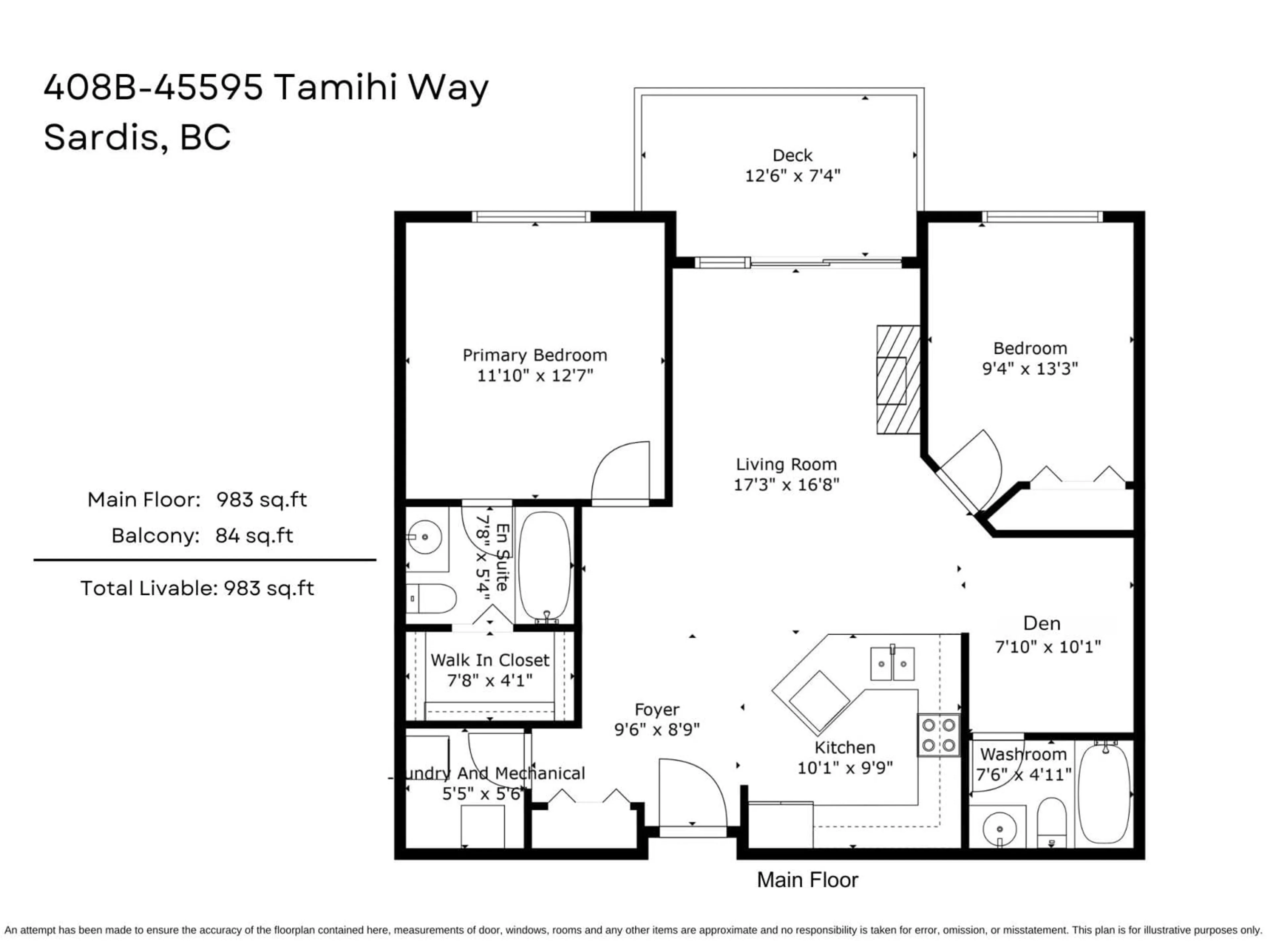 Floor plan for 408B 45595 TAMIHI WAY, Chilliwack British Columbia V2R0G3