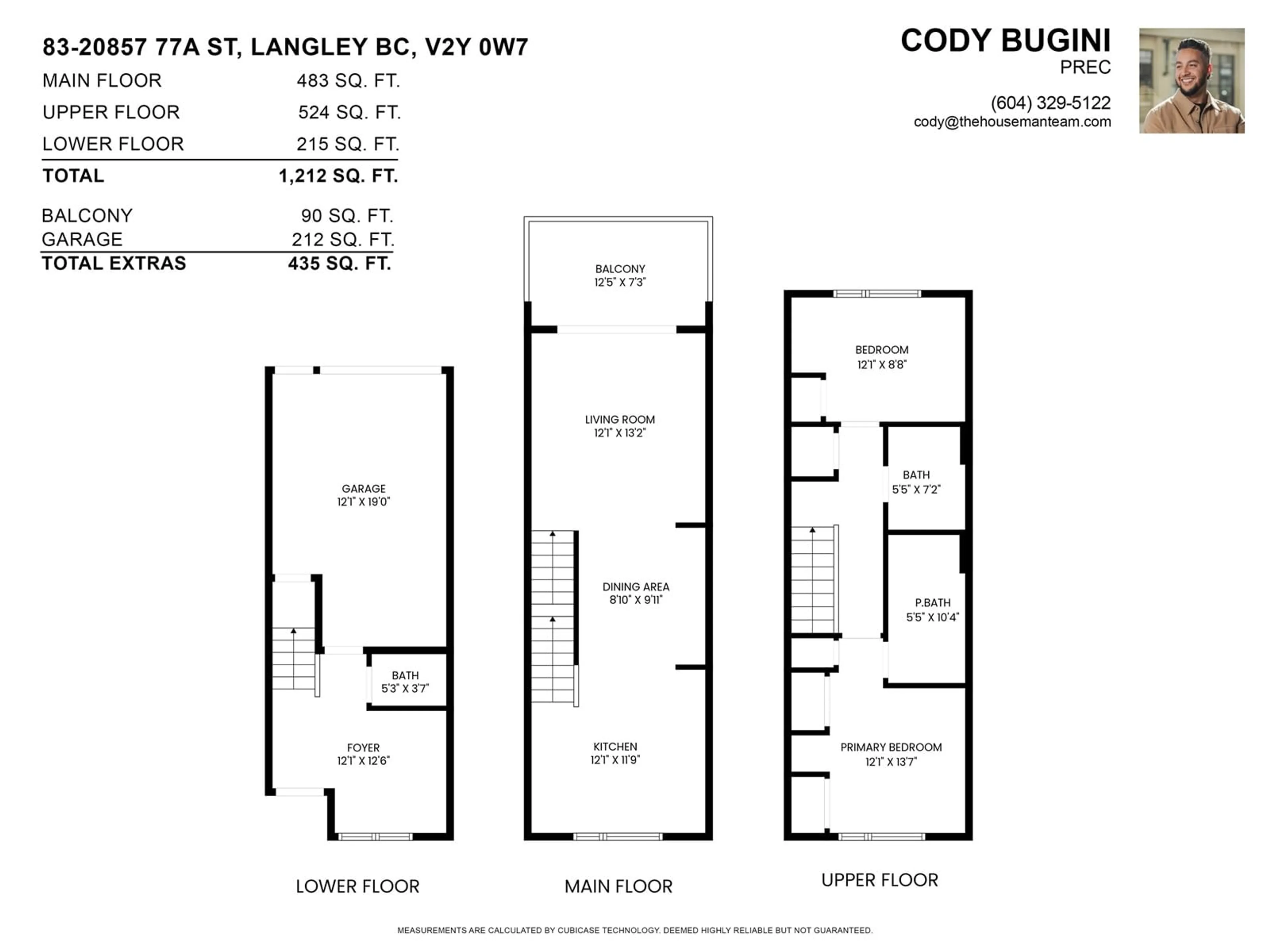 Floor plan for 83 20857 77A AVENUE, Langley British Columbia V2Y0W7