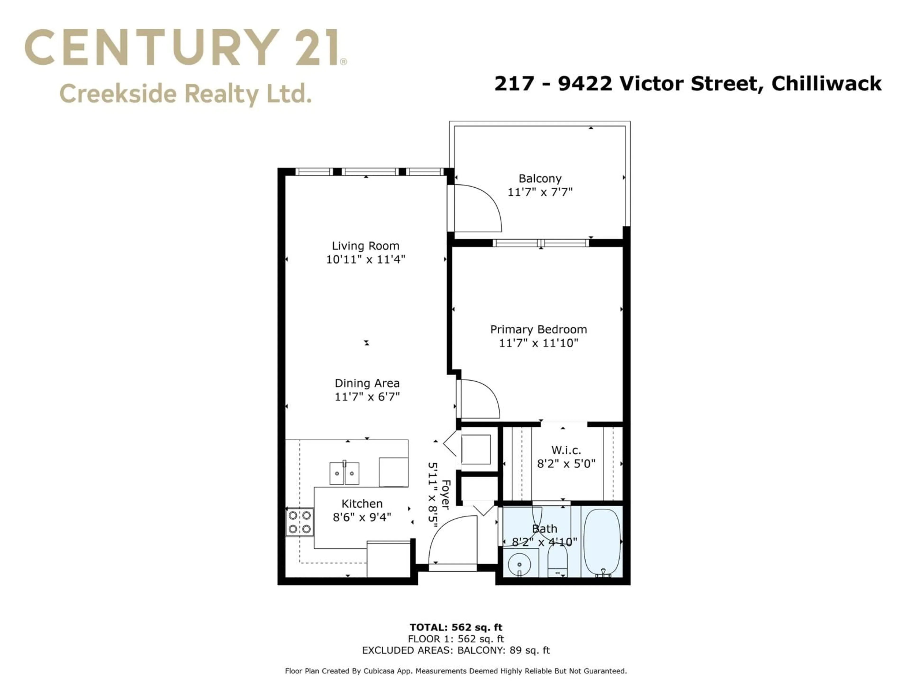 Floor plan for 217 9422 VICTOR STREET, Chilliwack British Columbia V2P0B8