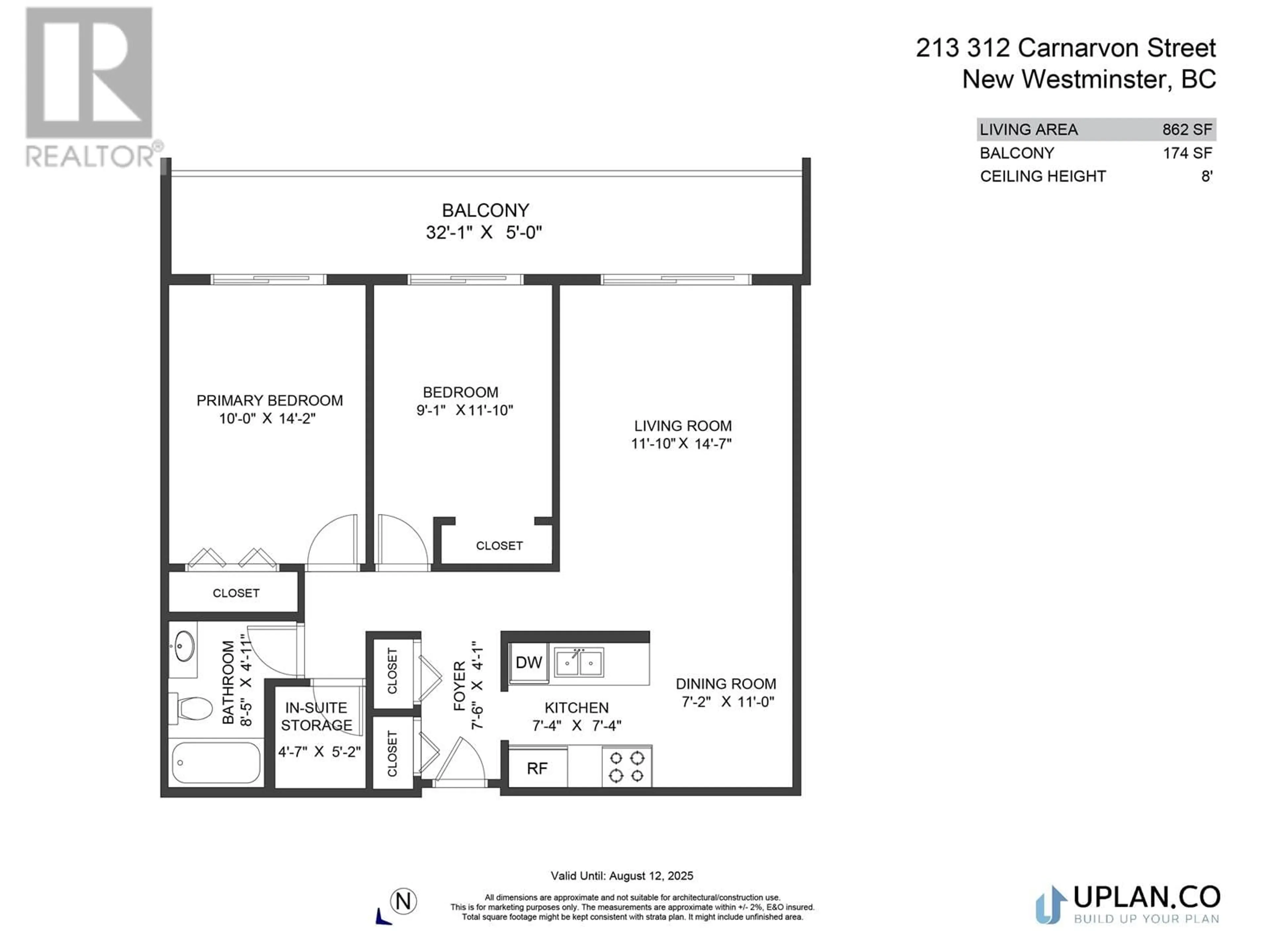 Floor plan for 213 312 CARNARVON STREET, New Westminster British Columbia V3L5H6