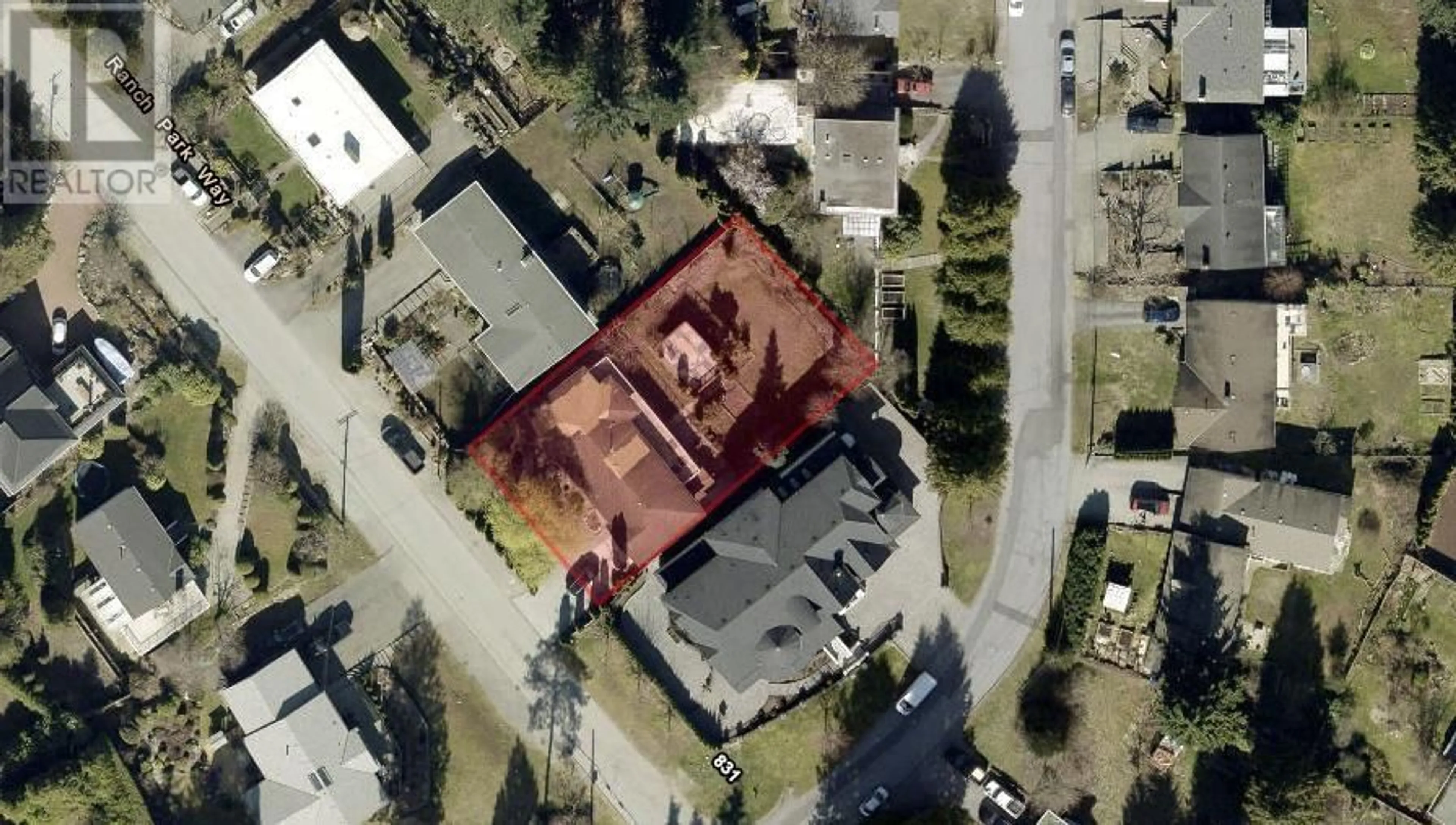 A pic from outside/outdoor area/front of a property/back of a property/a pic from drone, building for 890 RANCH PARK WAY, Coquitlam British Columbia V3C2H3