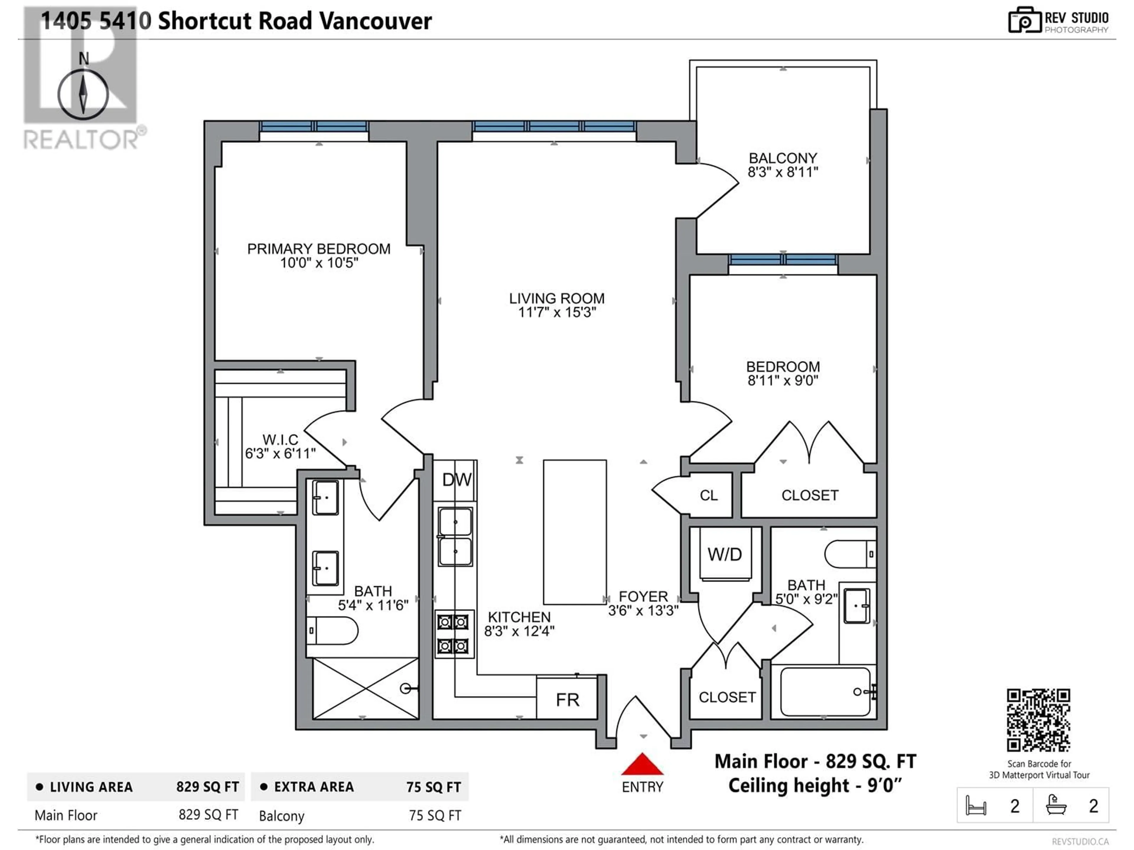 Floor plan for 1405 5410 SHORTCUT ROAD, Vancouver British Columbia V6T0C8