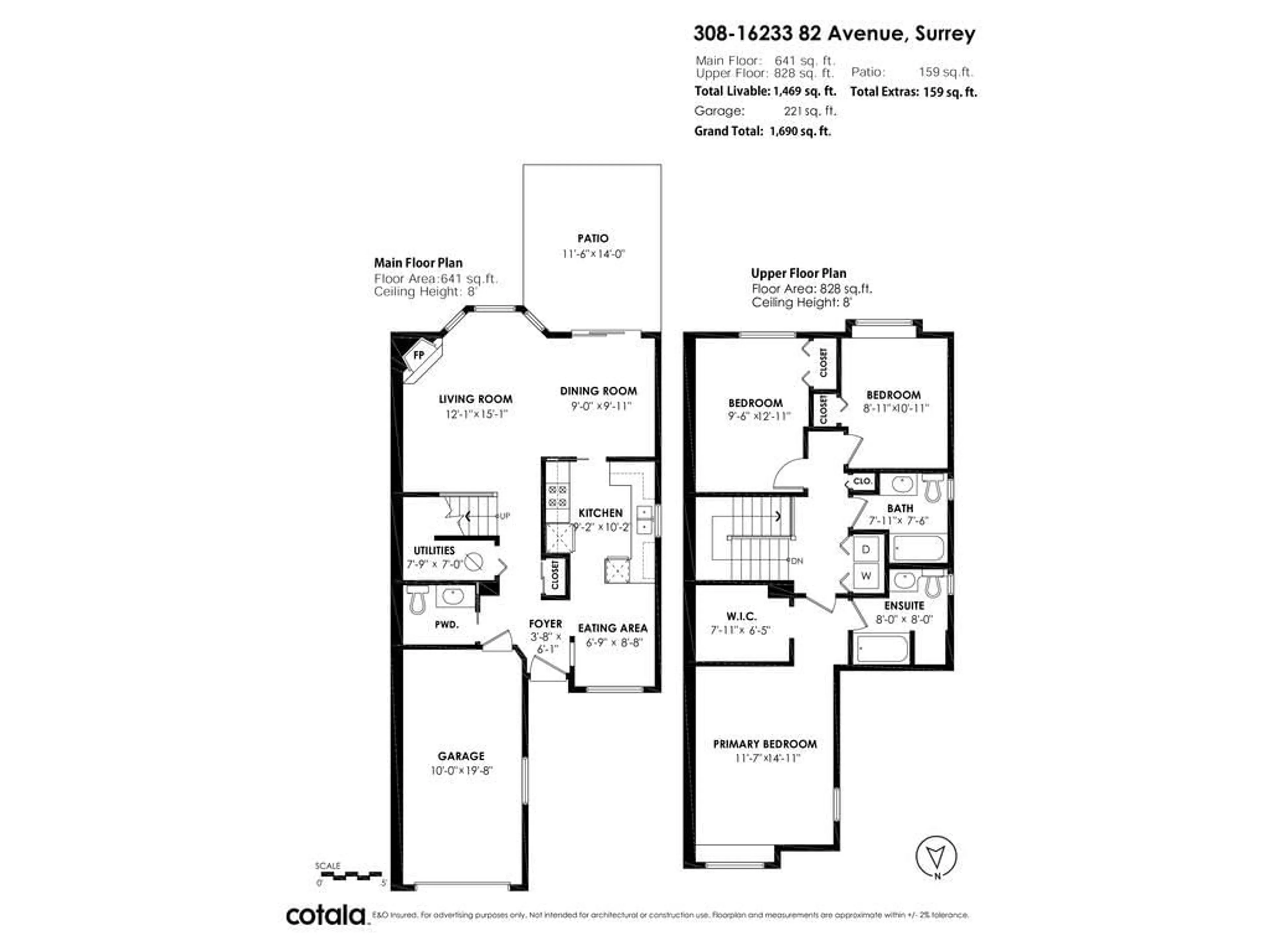 Floor plan for 308 16233 82 AVENUE, Surrey British Columbia V4N0P7