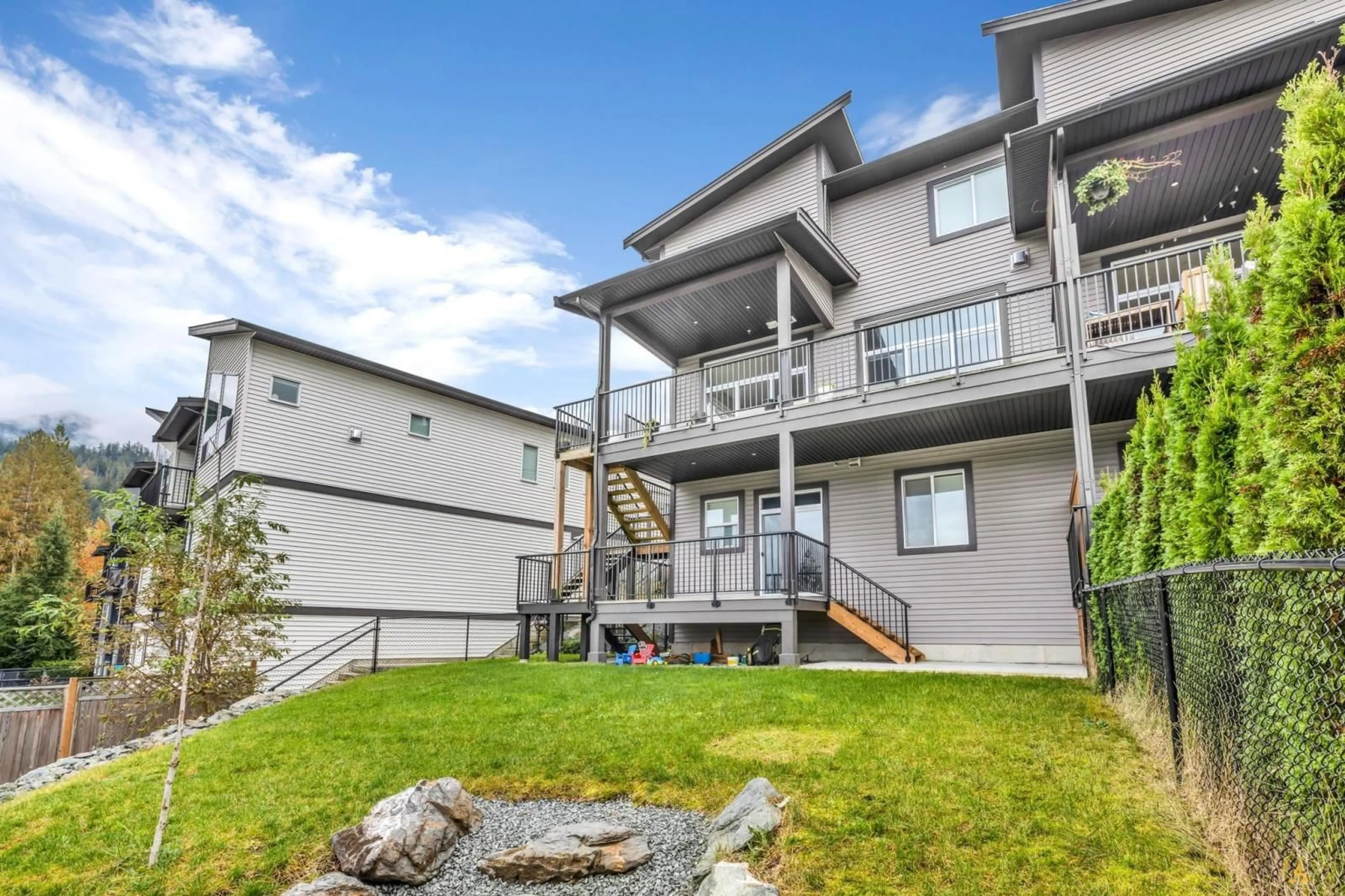 A pic from exterior of the house or condo, the fenced backyard for B 50217 LUNA PLACE, Chilliwack British Columbia V4Z0E1