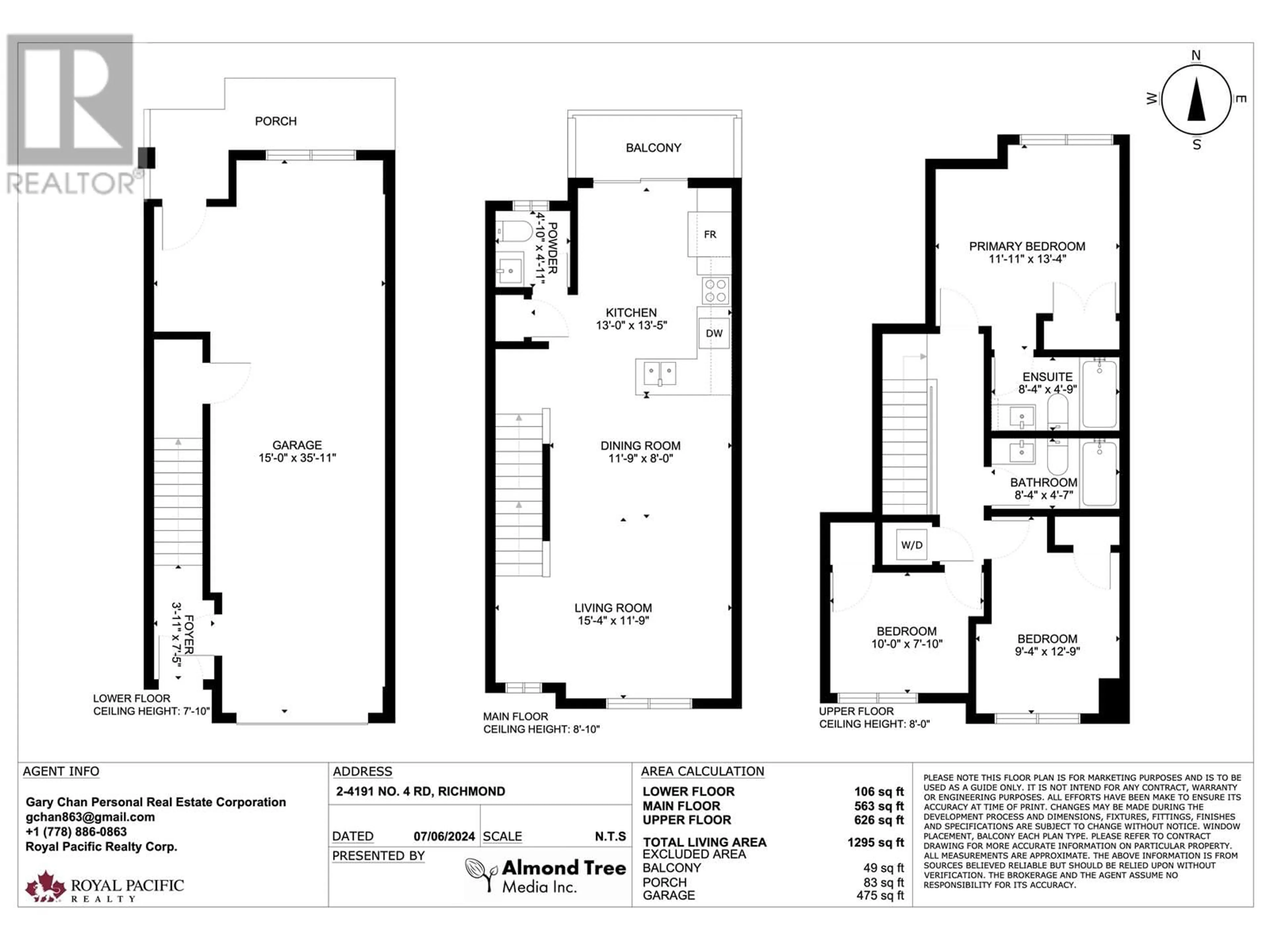 Floor plan for 2 4191 NO. 4 ROAD, Richmond British Columbia V6X2M2