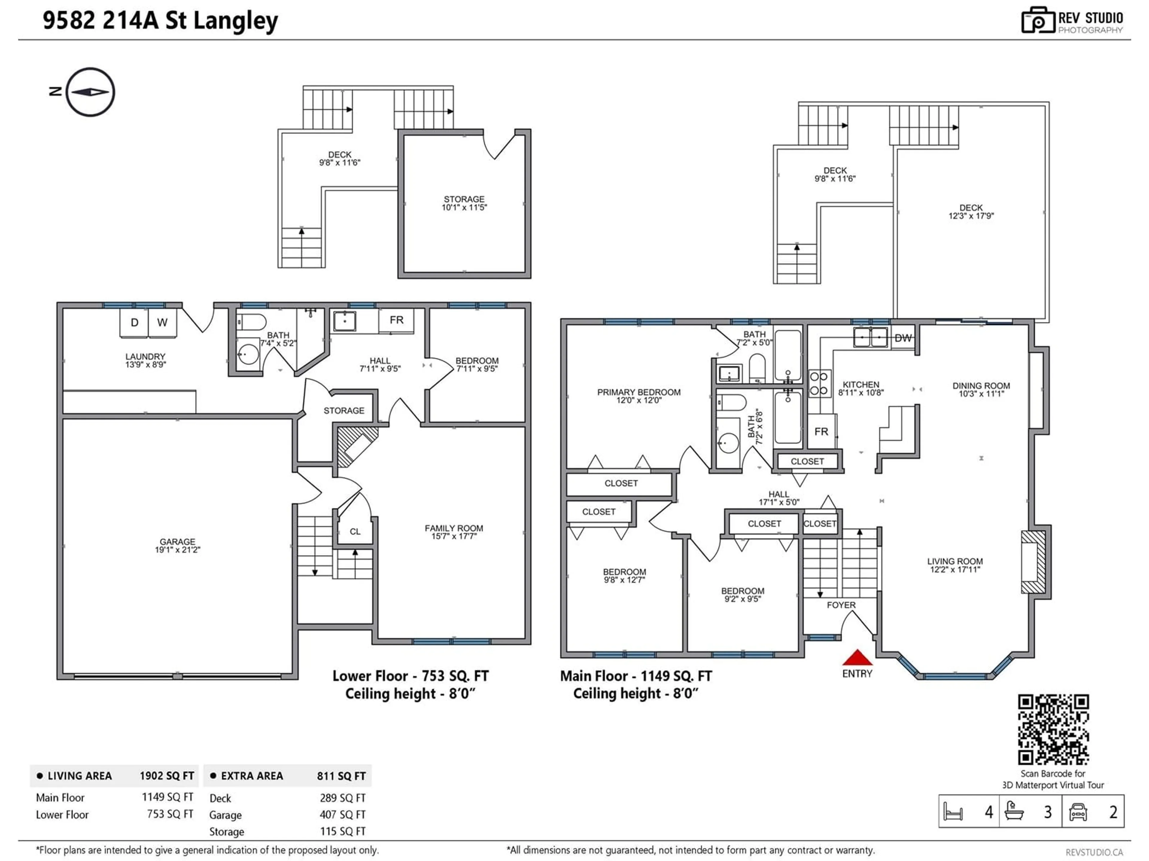 Floor plan for 9582 214A STREET, Langley British Columbia V1M1T4