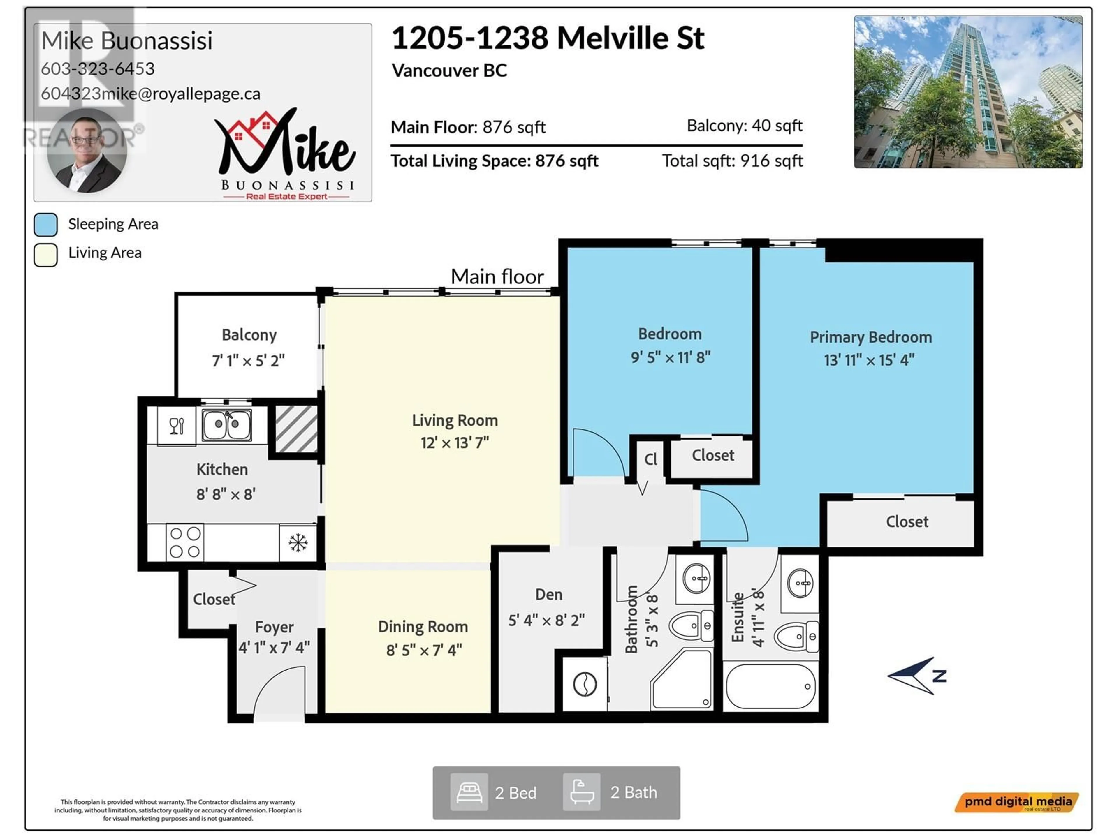 Floor plan for 1205 1238 MELVILLE STREET, Vancouver British Columbia V6E4N2