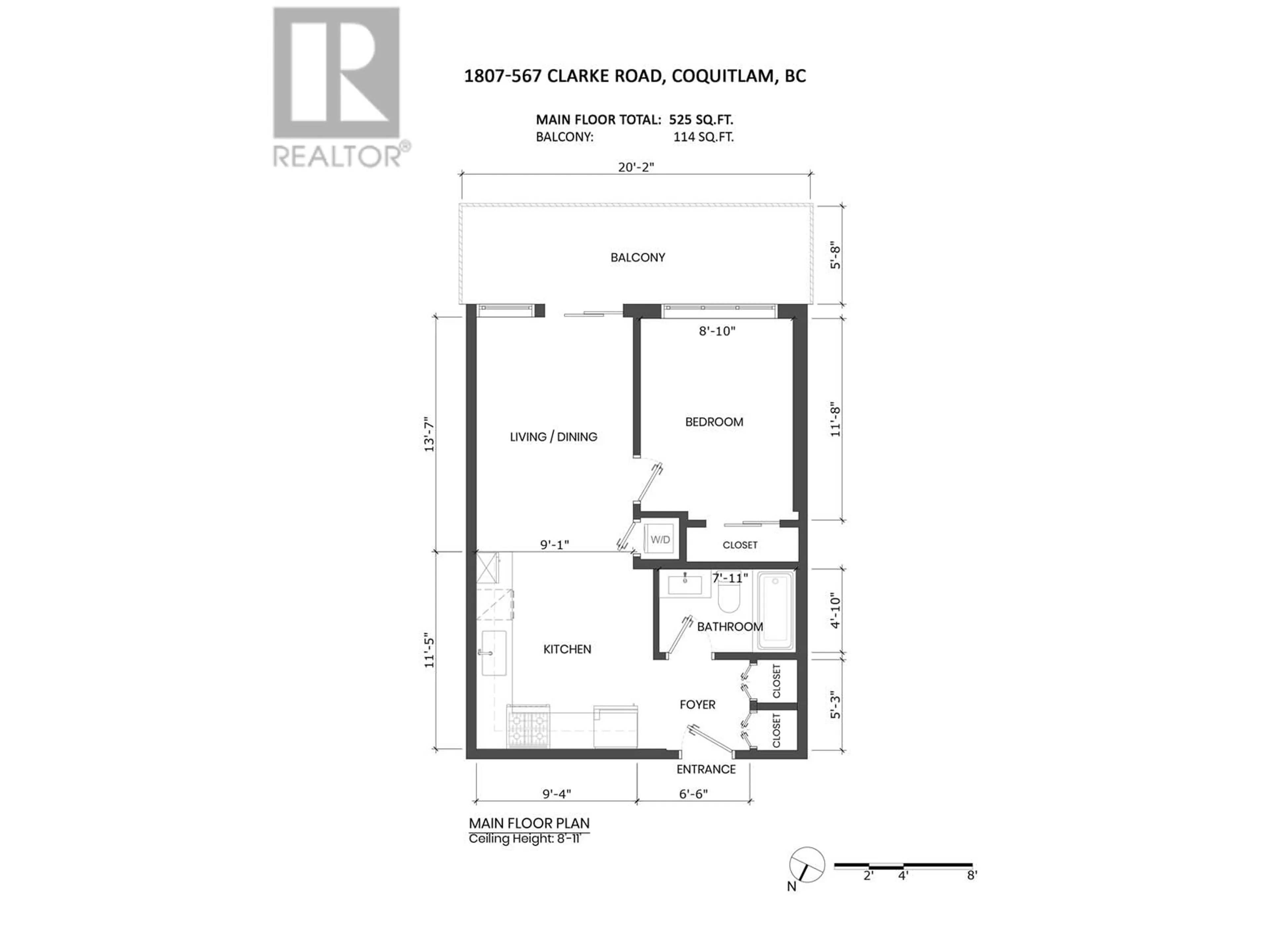 Floor plan for 1807 567 CLARKE ROAD, Coquitlam British Columbia V3J0K7