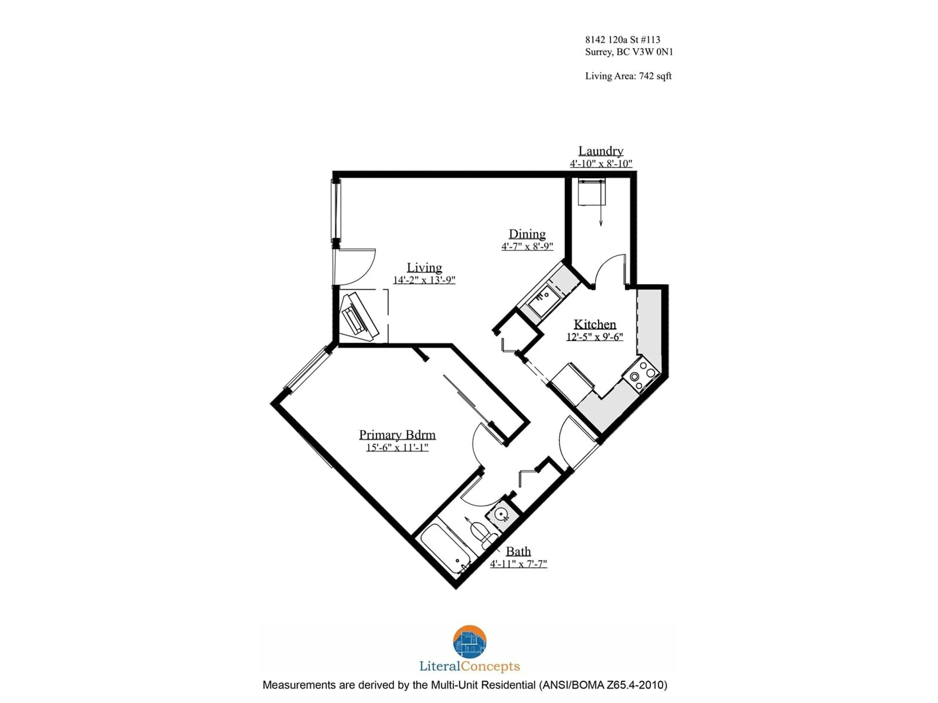 Floor plan for 113 8142 120A STREET, Surrey British Columbia V3W0N1