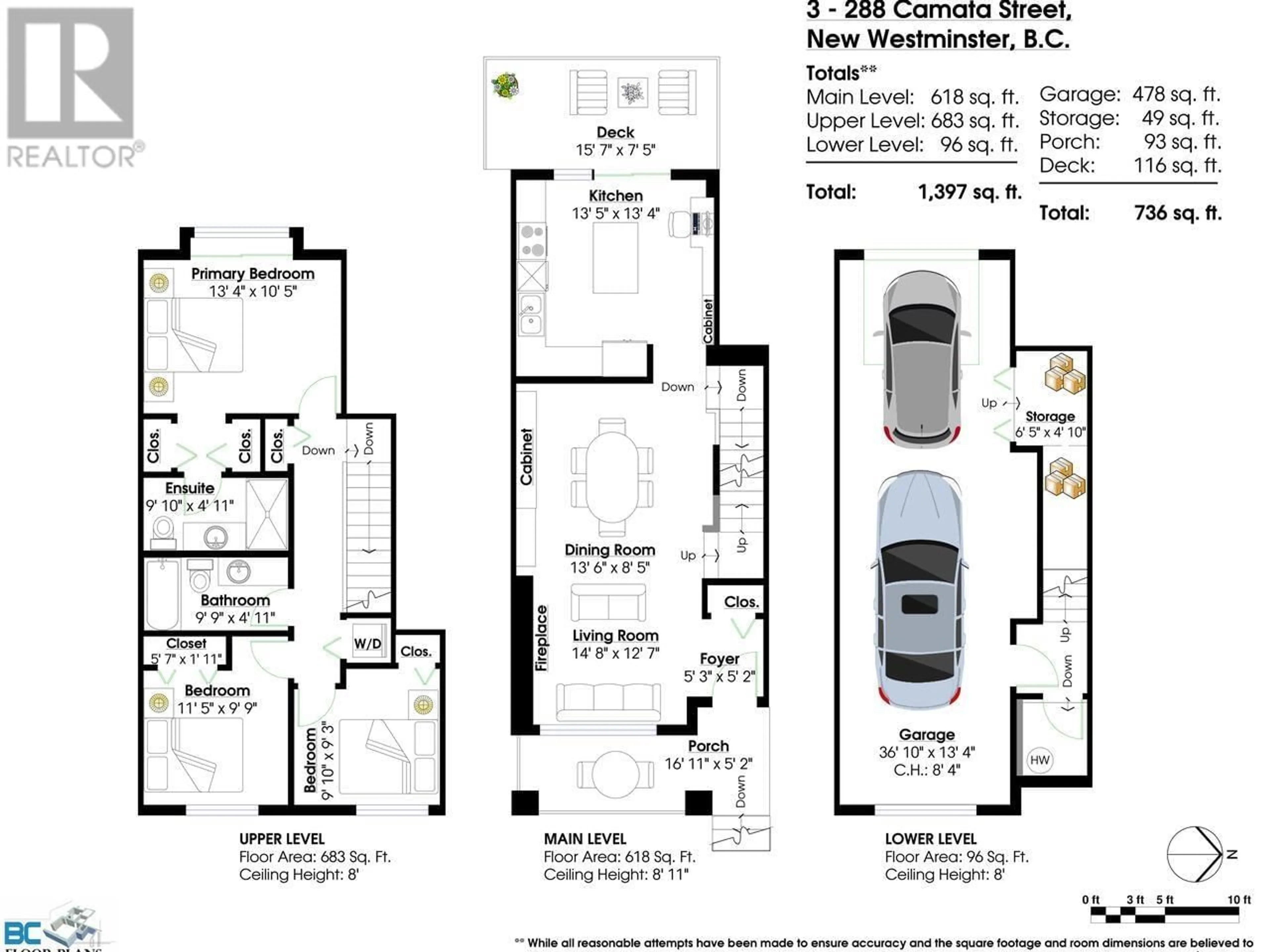 Floor plan for 3 288 CAMATA STREET, New Westminster British Columbia V3M0H8