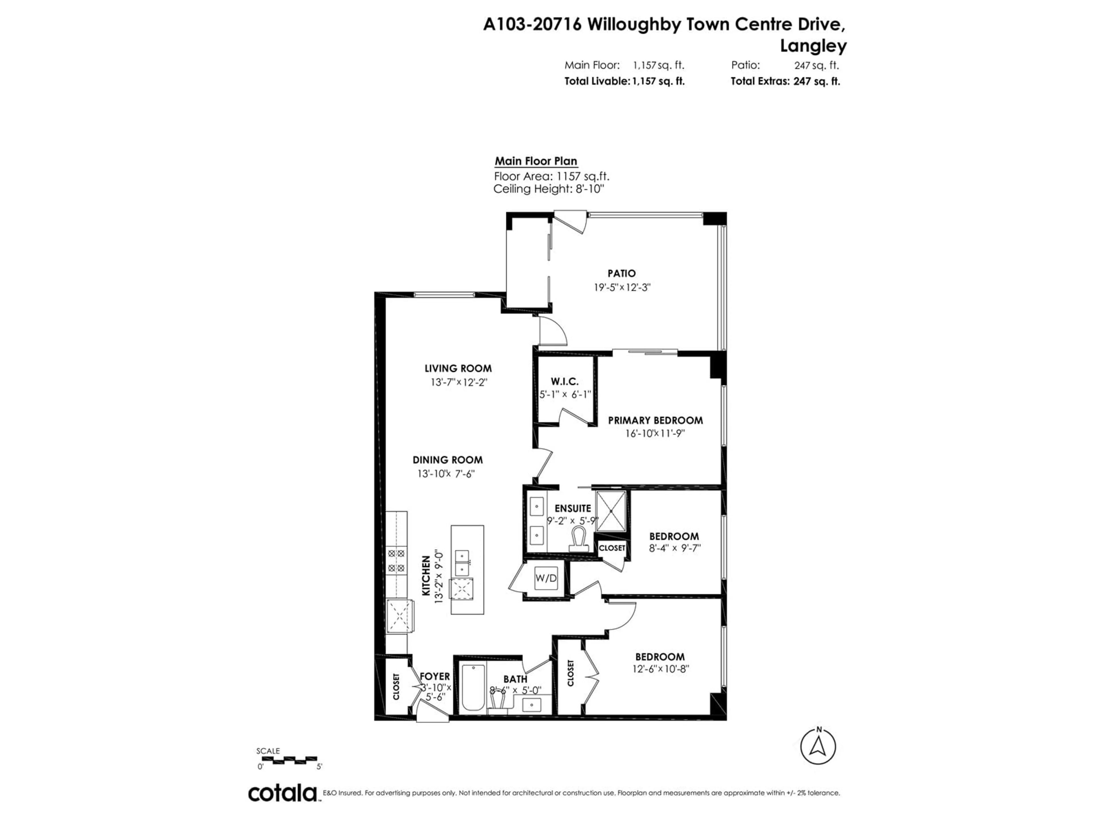 Floor plan for A103 20716 WILLOUGHBY TOWN CENTRE DRIVE, Langley British Columbia V2Y3J7